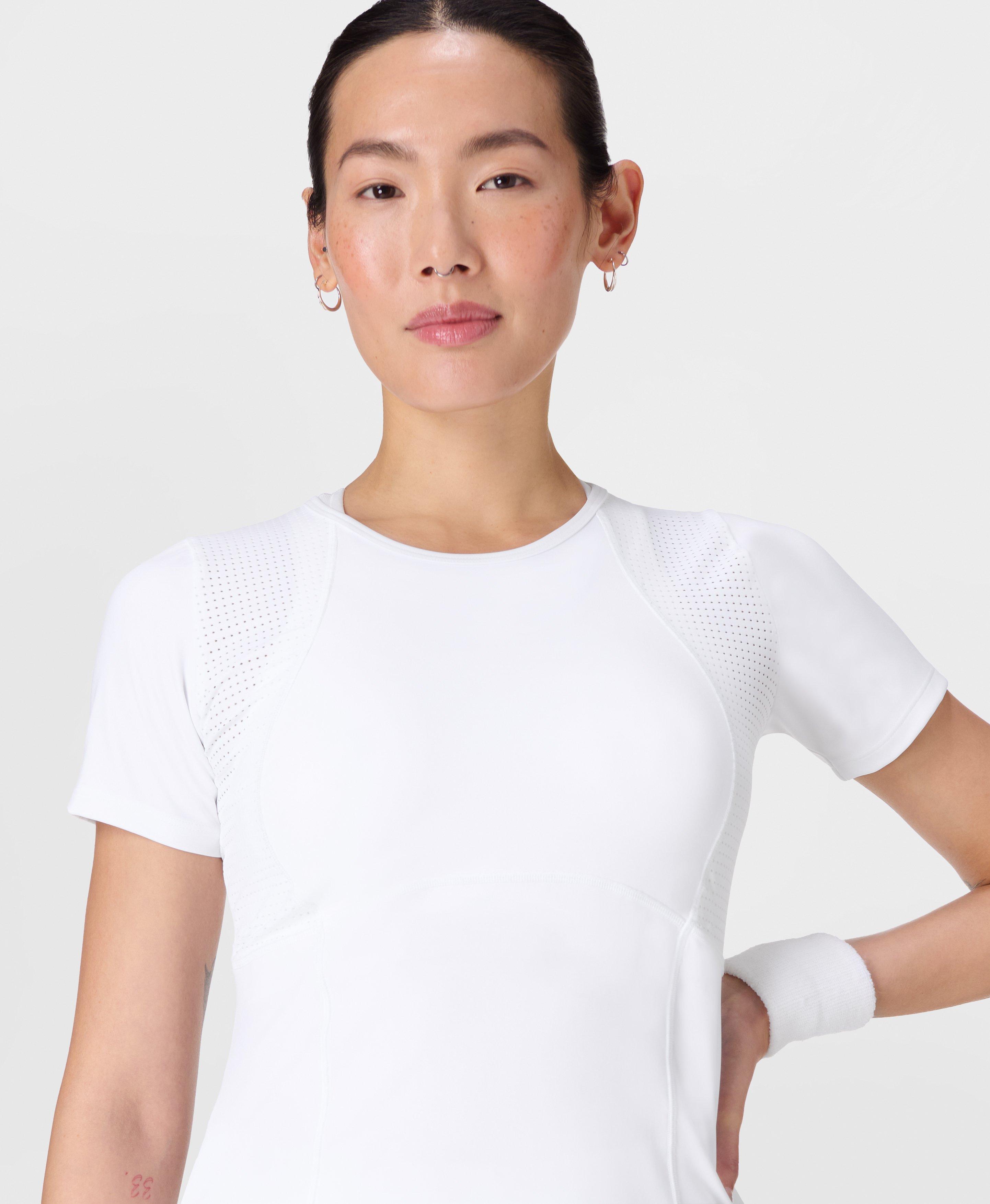 Sweaty Betty Pro Racket Power T-Shirt, White, Women's M