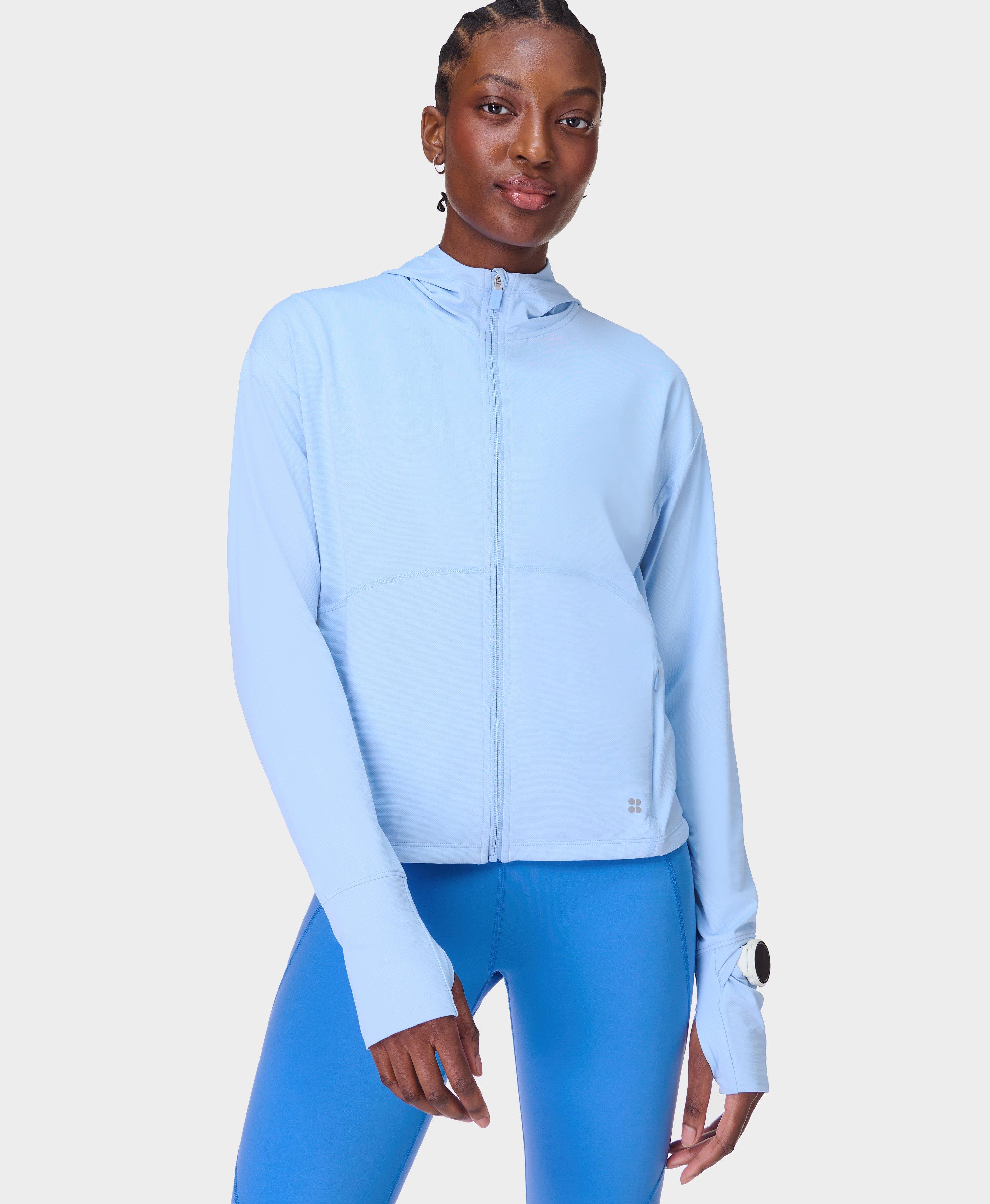 Sweaty Betty UV Lightweight Zip Up Top, Blue, Women's S