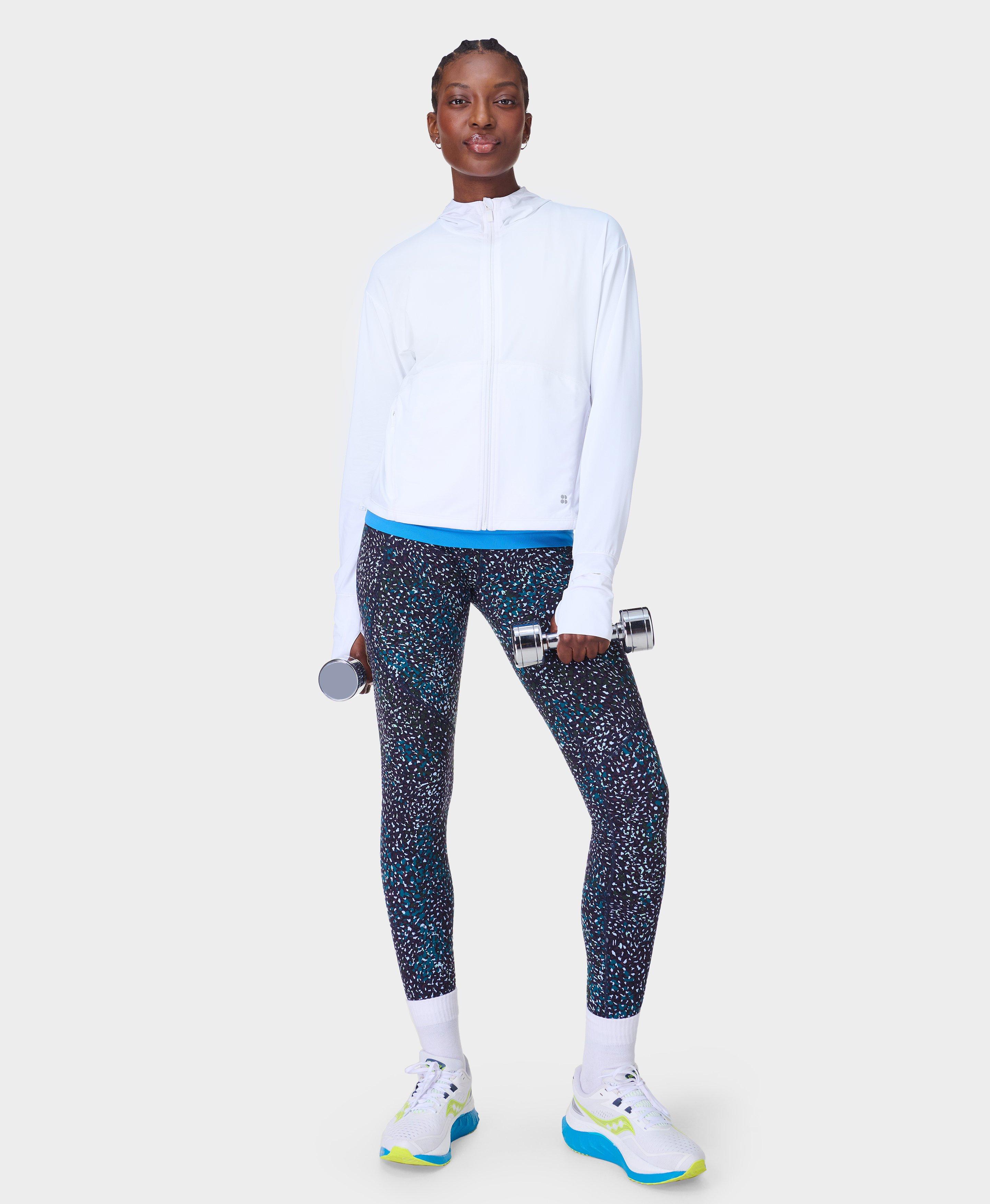 Sweaty Betty UV Lightweight Zip Up Top, White, Women's XL
