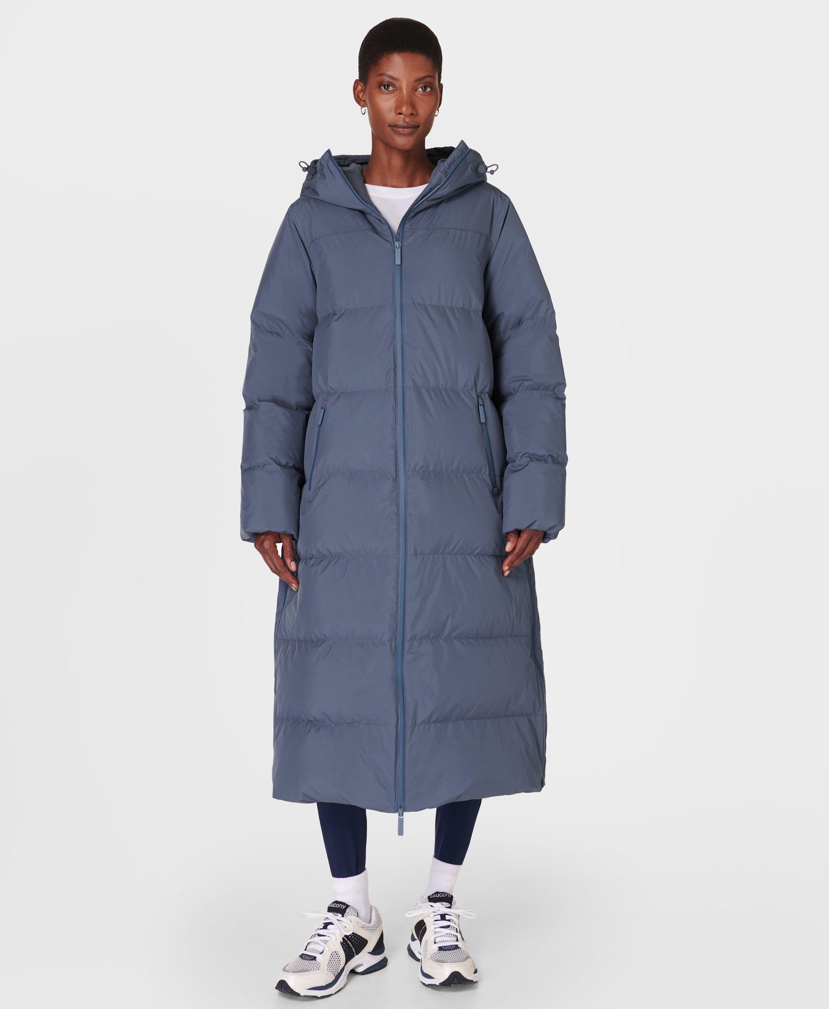 Long blue puffer jacket online