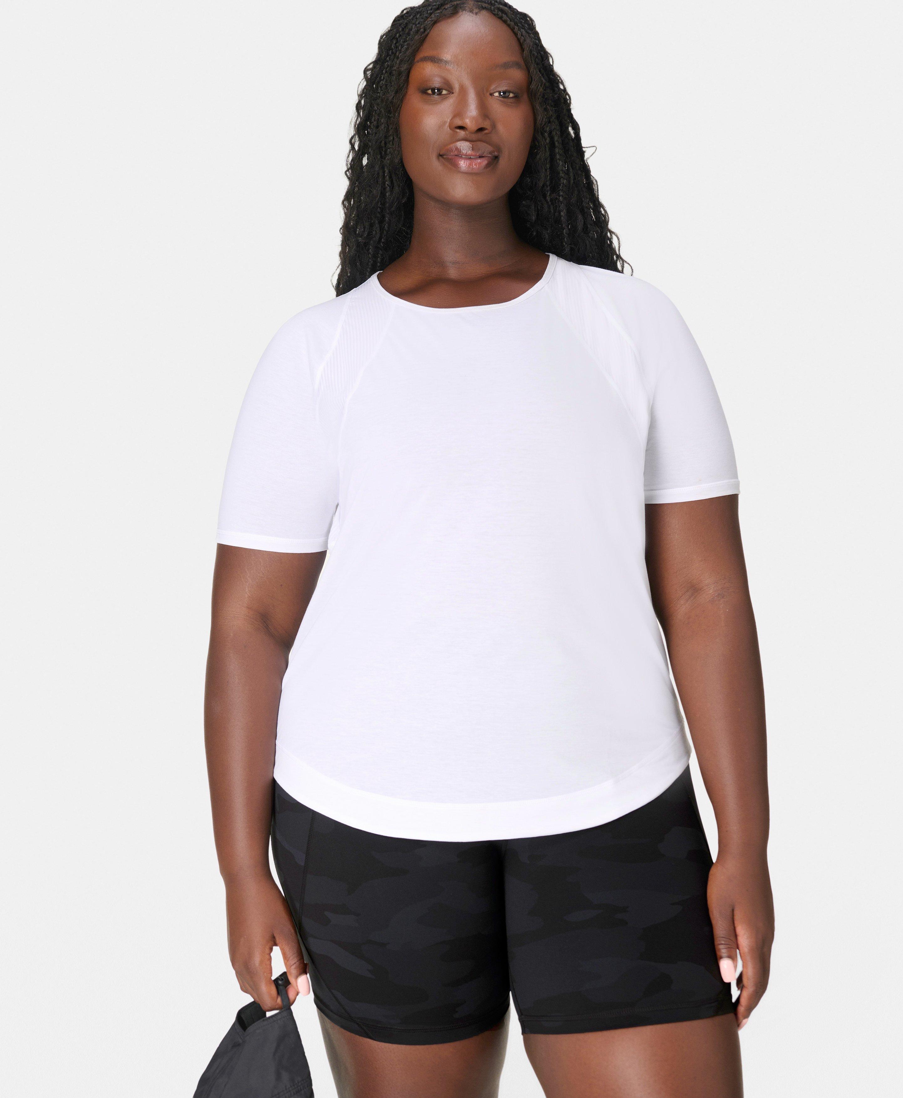 Sweaty Betty Breathe Easy Mesh T-Shirt, White, Women's 3XL