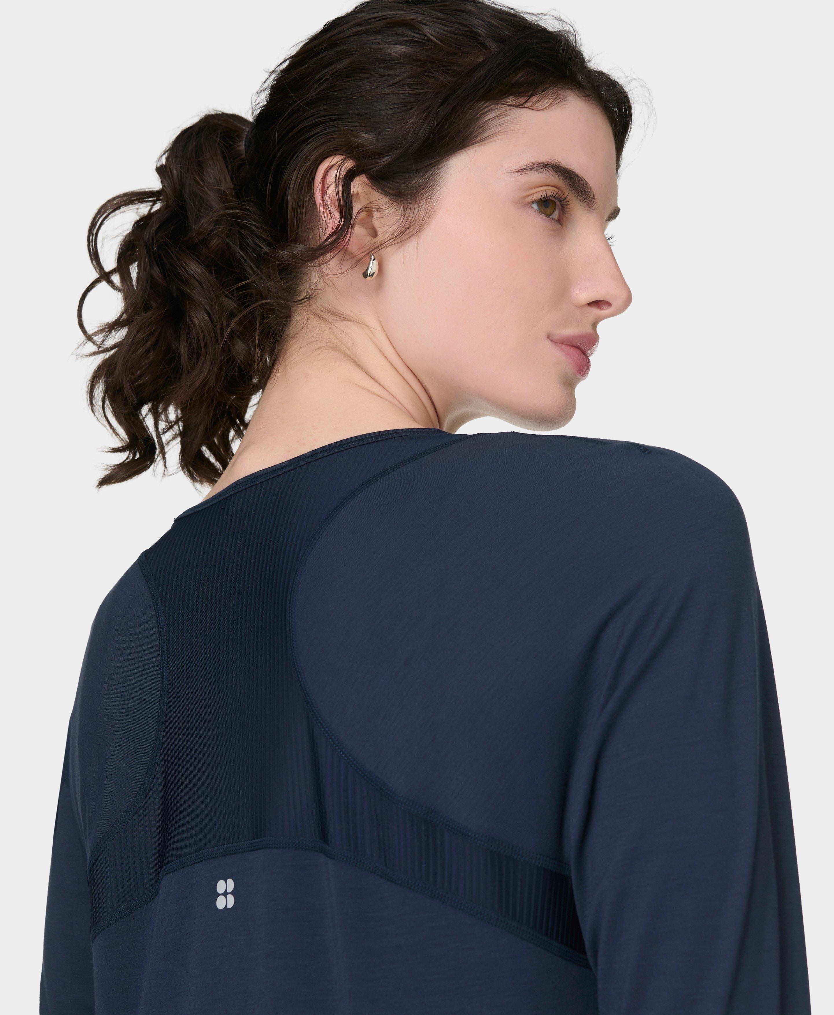 Sweaty Betty Breathe Easy Mesh Long Sleeve Top, Blue, Women's S