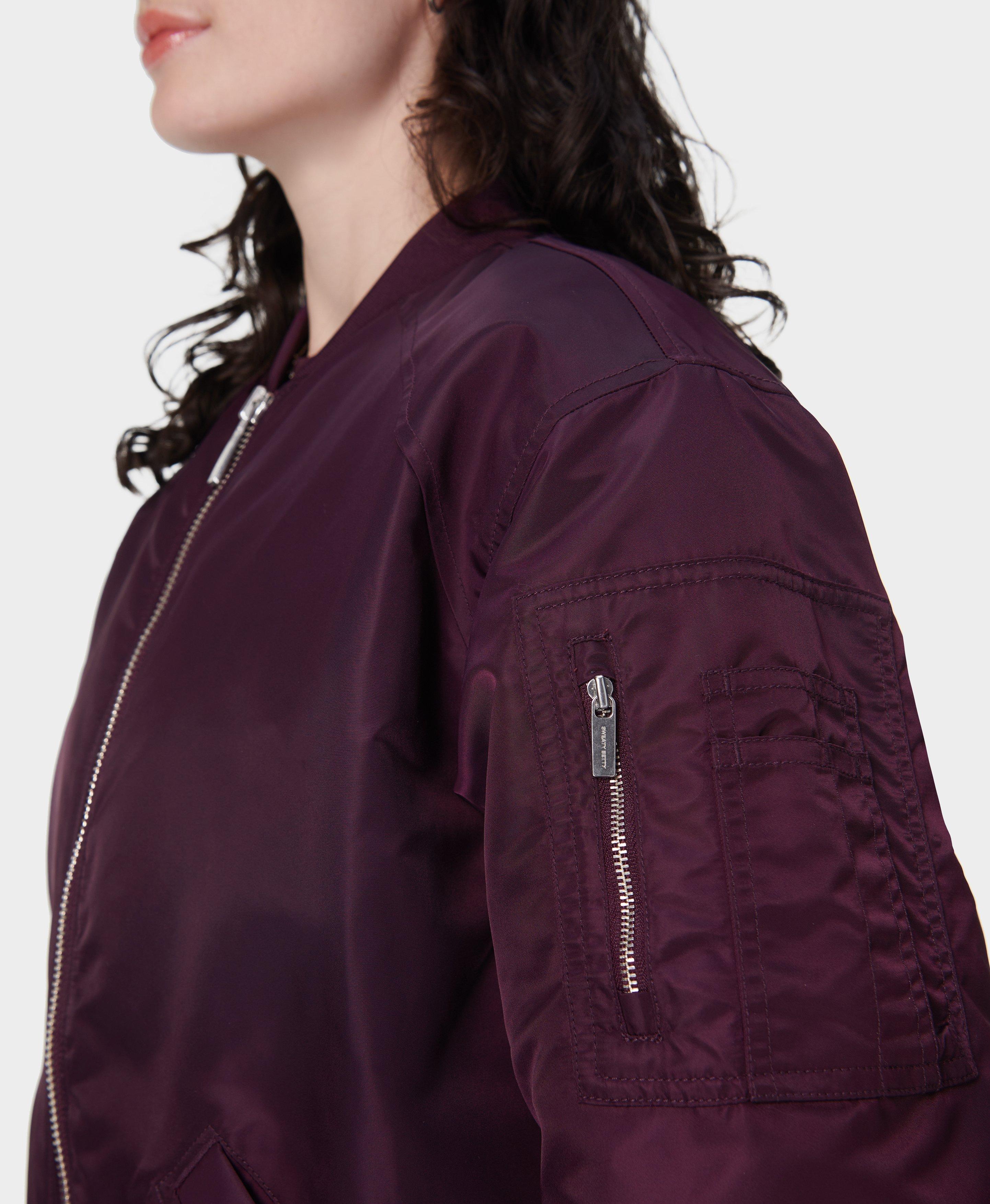 Cityscape Longline Bomber - Midnight Cherry Purple | Women's