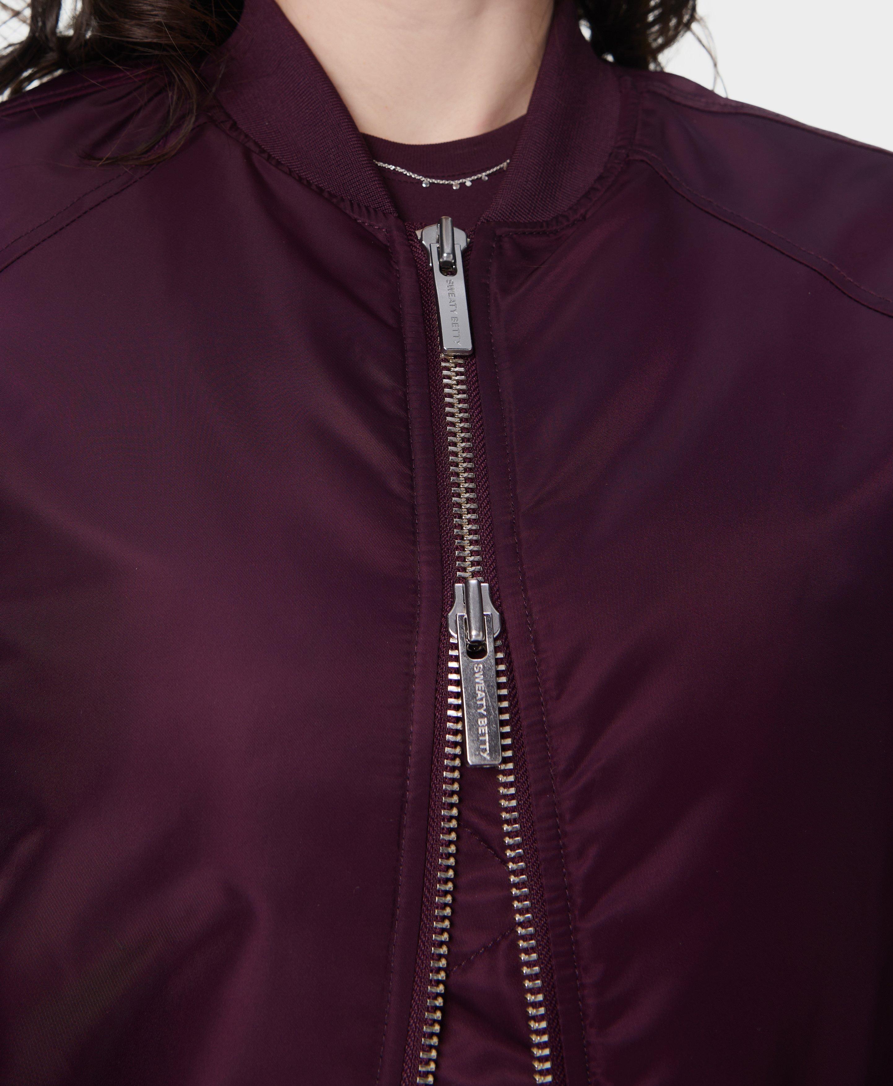 Cityscape Longline Bomber - Midnight Cherry Purple | Women's