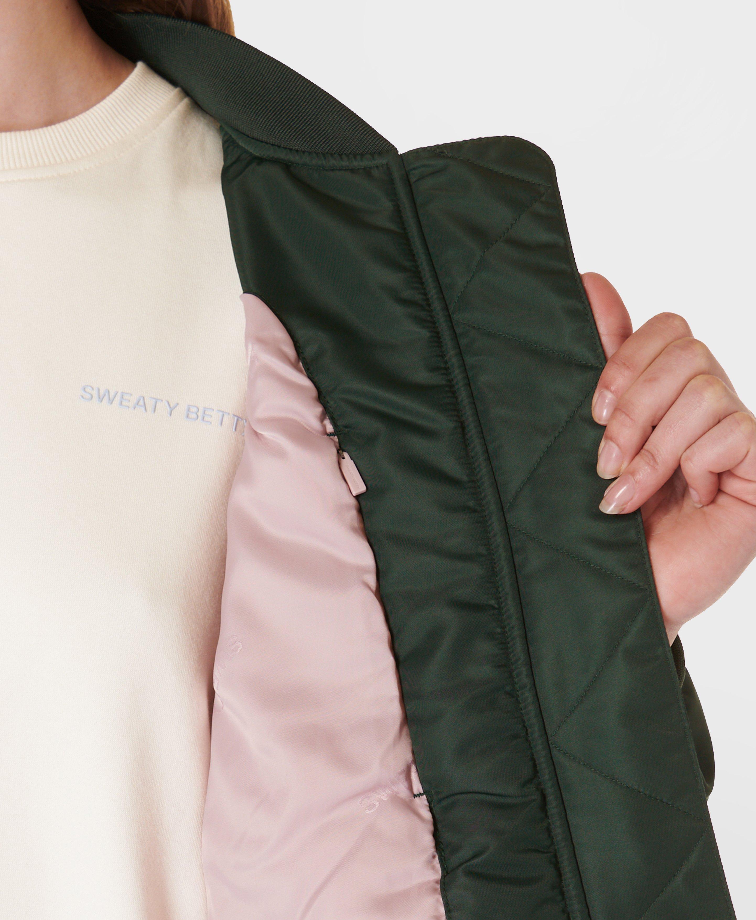 Cityscape Longline Bomber Trek Green Women s Jackets Coats Sweaty Betty