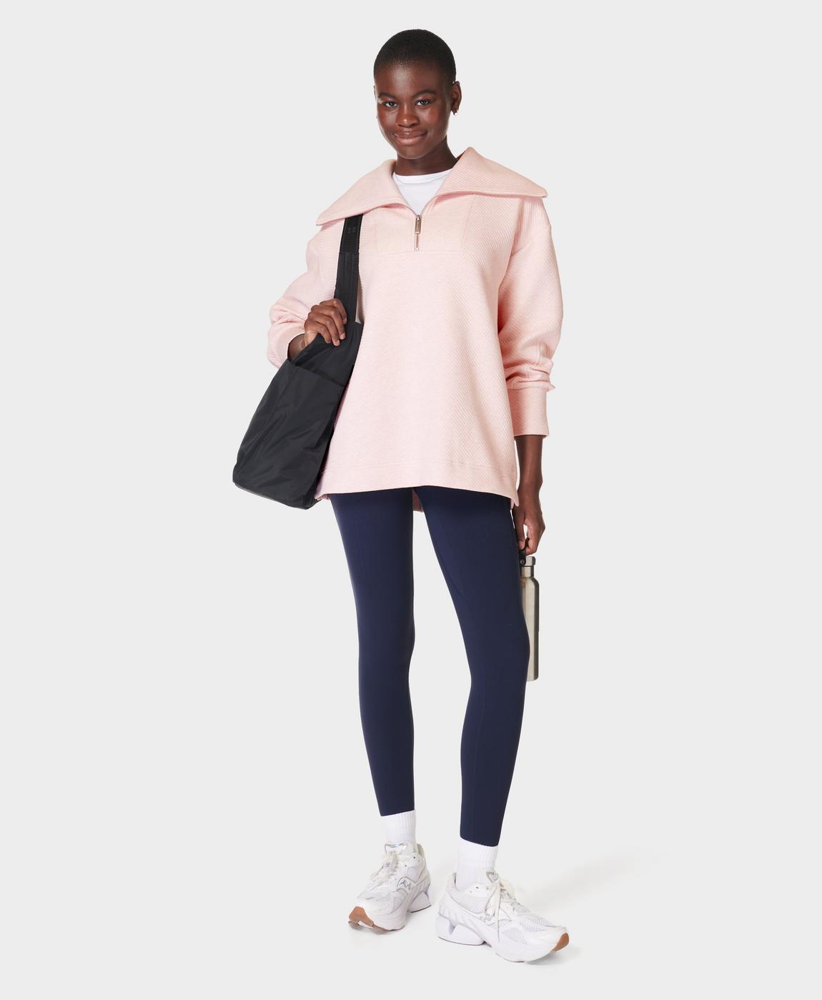 Radiant Half Zip Sweatshirt - Neutral Pink | Women's Radiant Half Zip Sweatshirt - Neutral Pink | Women's