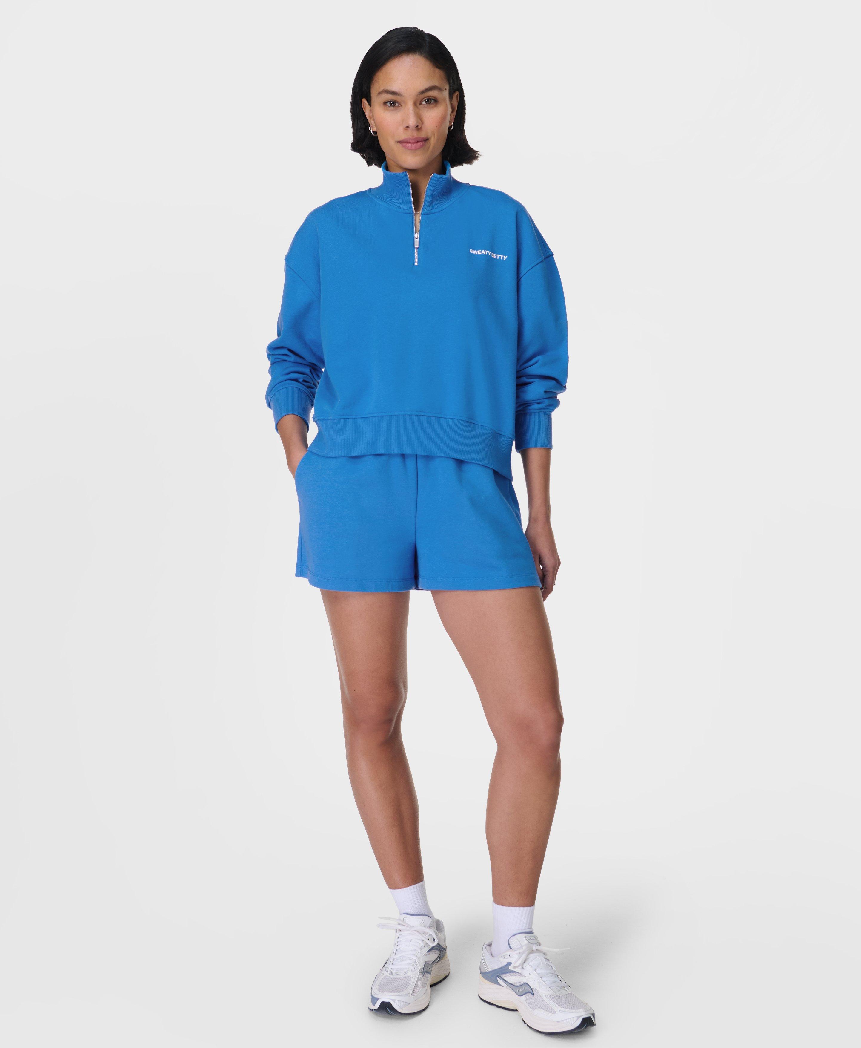 Revive Crop Half Zip - Tidal Blue | Women's Jumpers +