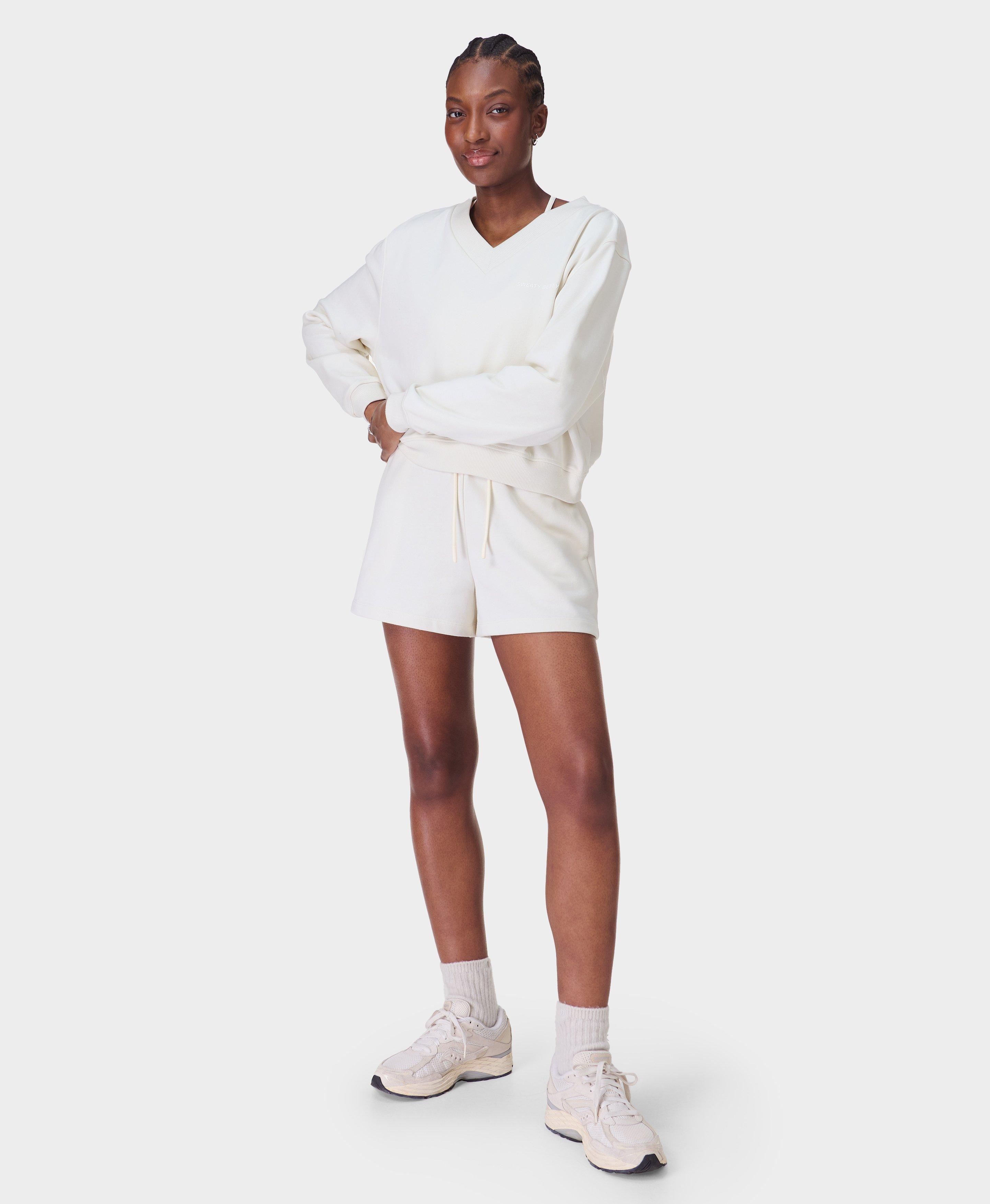 Sweaty Betty Revive Boxy Shorts, White, Women's L
