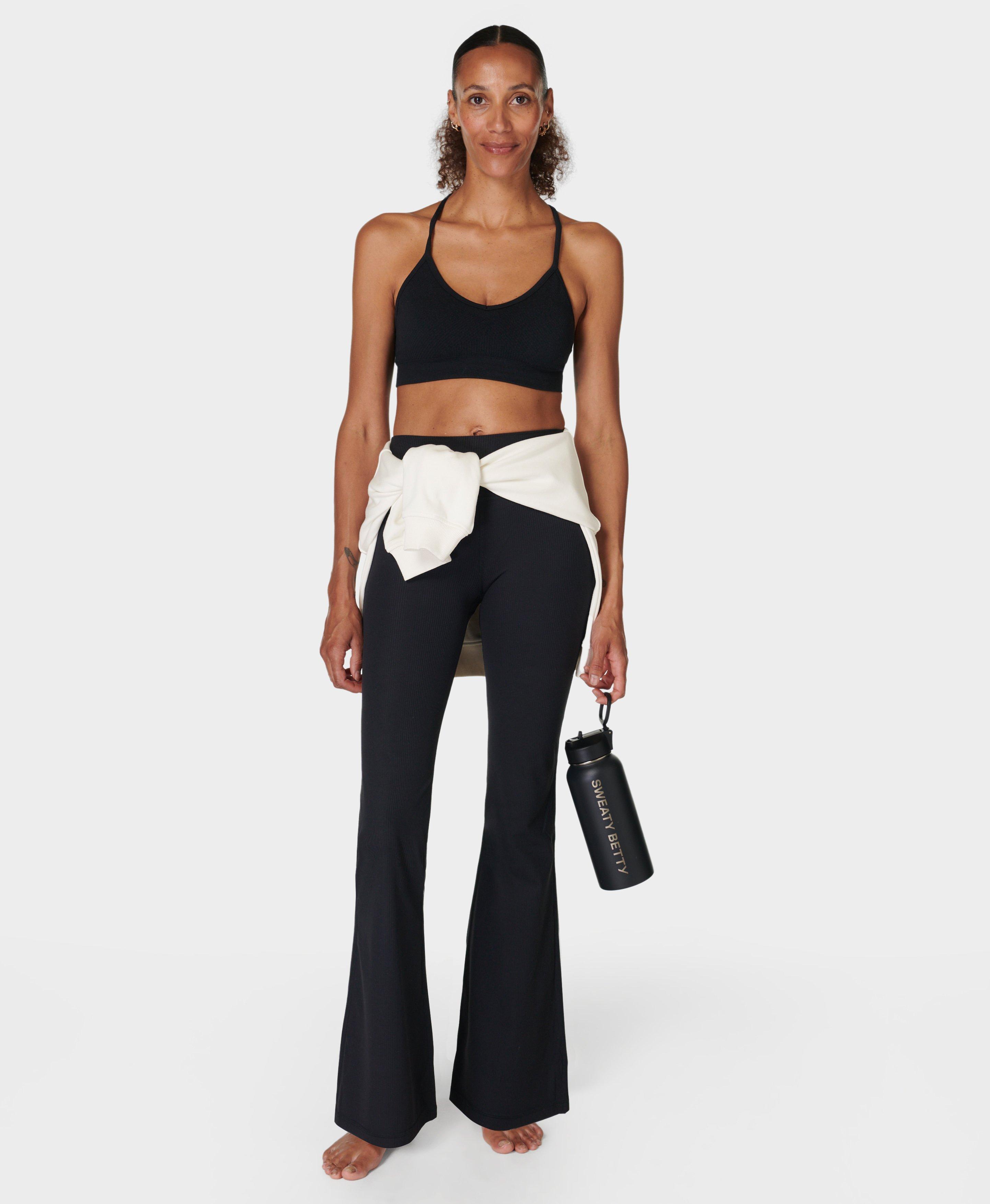 Amazon.com: MOSHENGQI Women Ribbed Flare Leggings Seamless