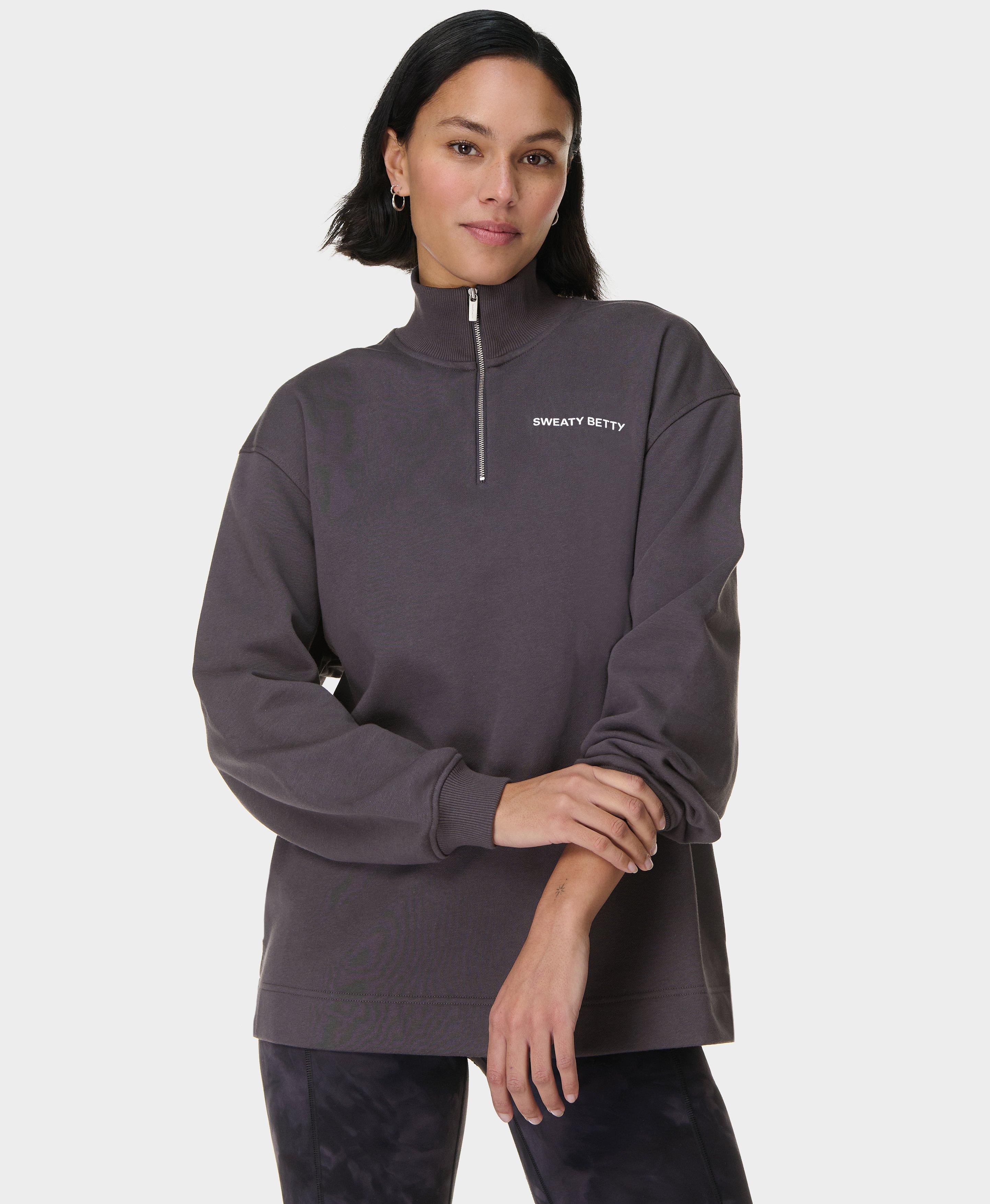 Sweaty Betty Revive Longline Half Zip, Grey, Women's S-M