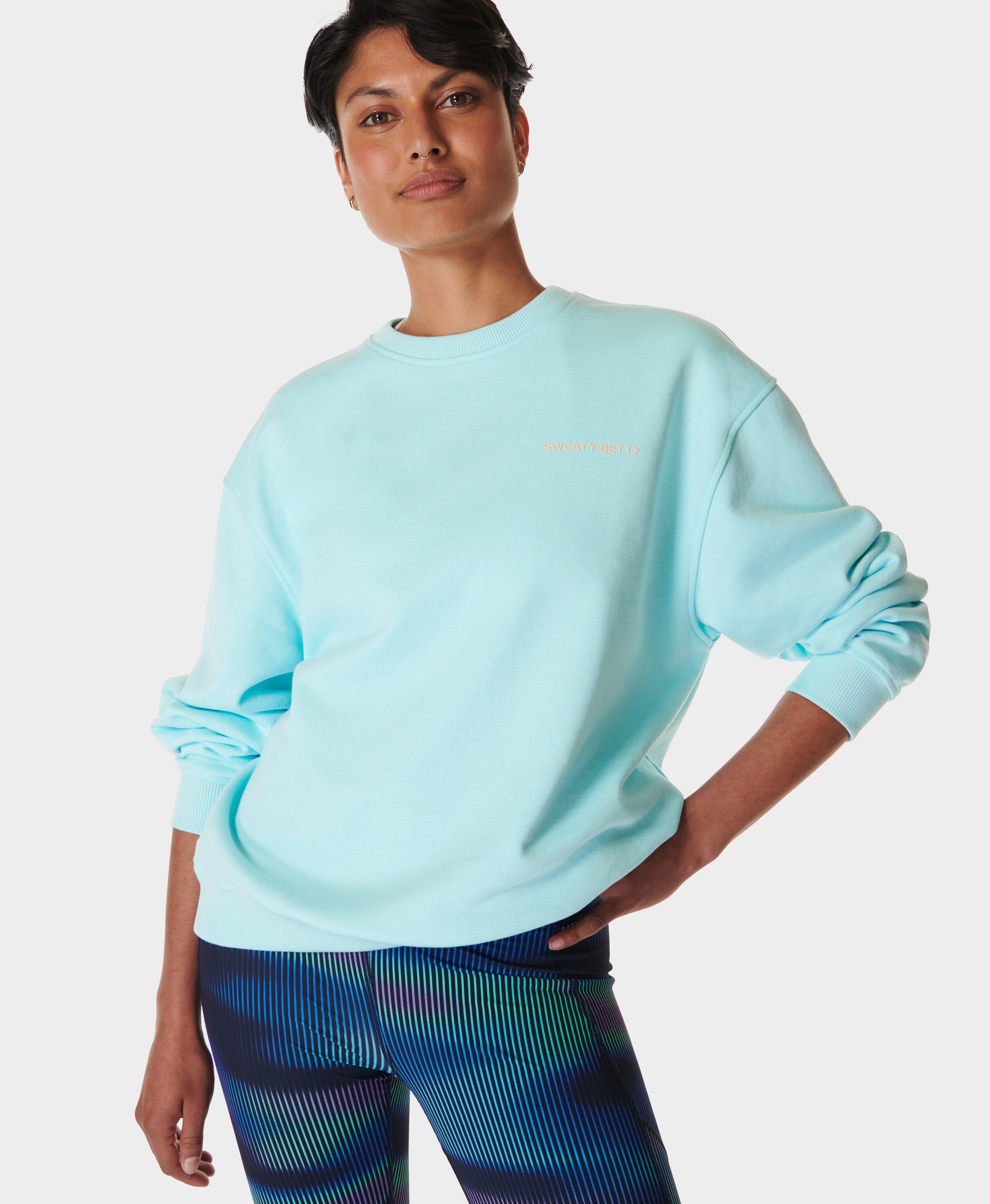 Revive Crew Neck Sweatshirt - Aqua Pop Blue | Women's Sweaters + Hoodies |  Sweaty Betty