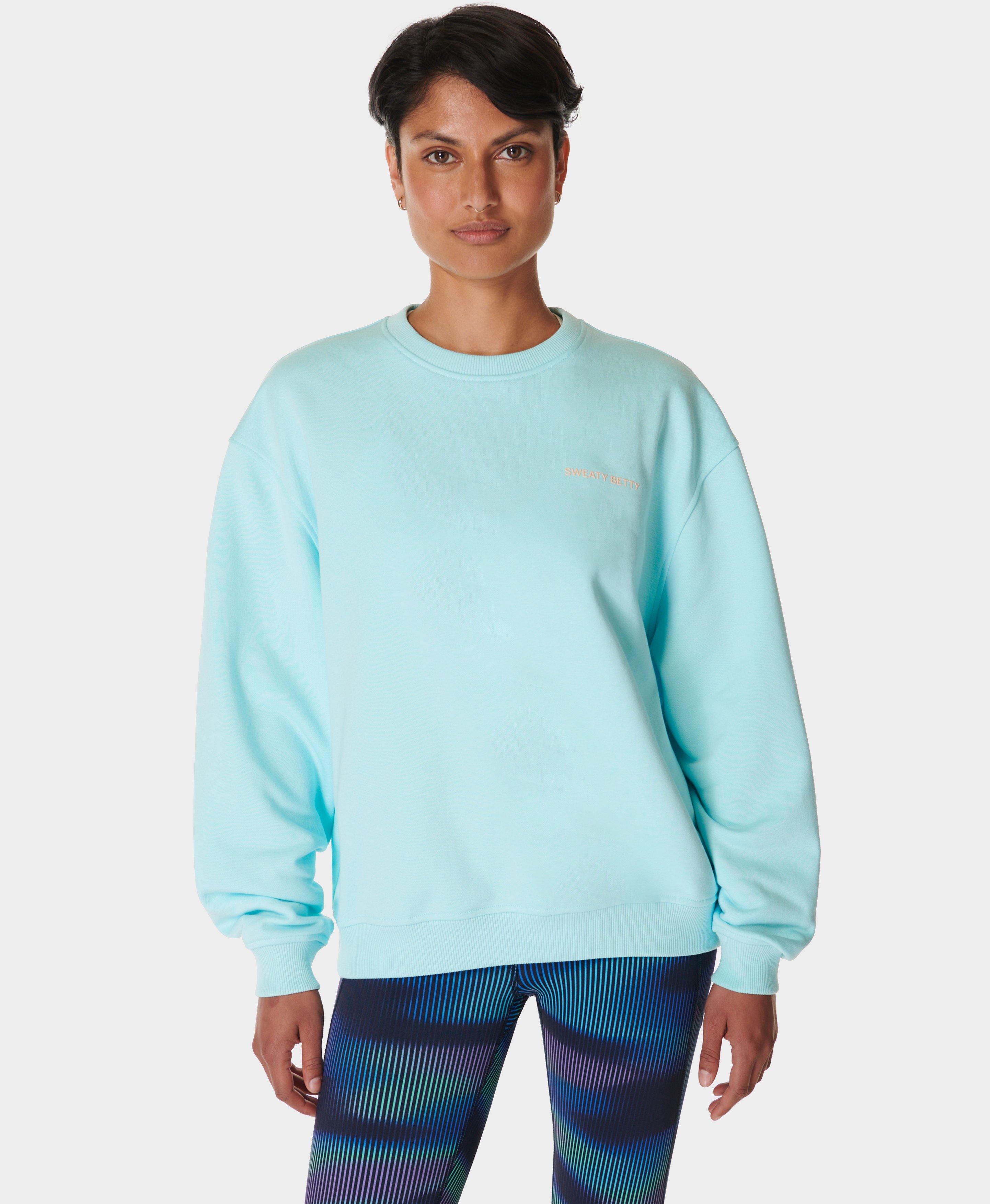 Aqua blue sweatshirt online