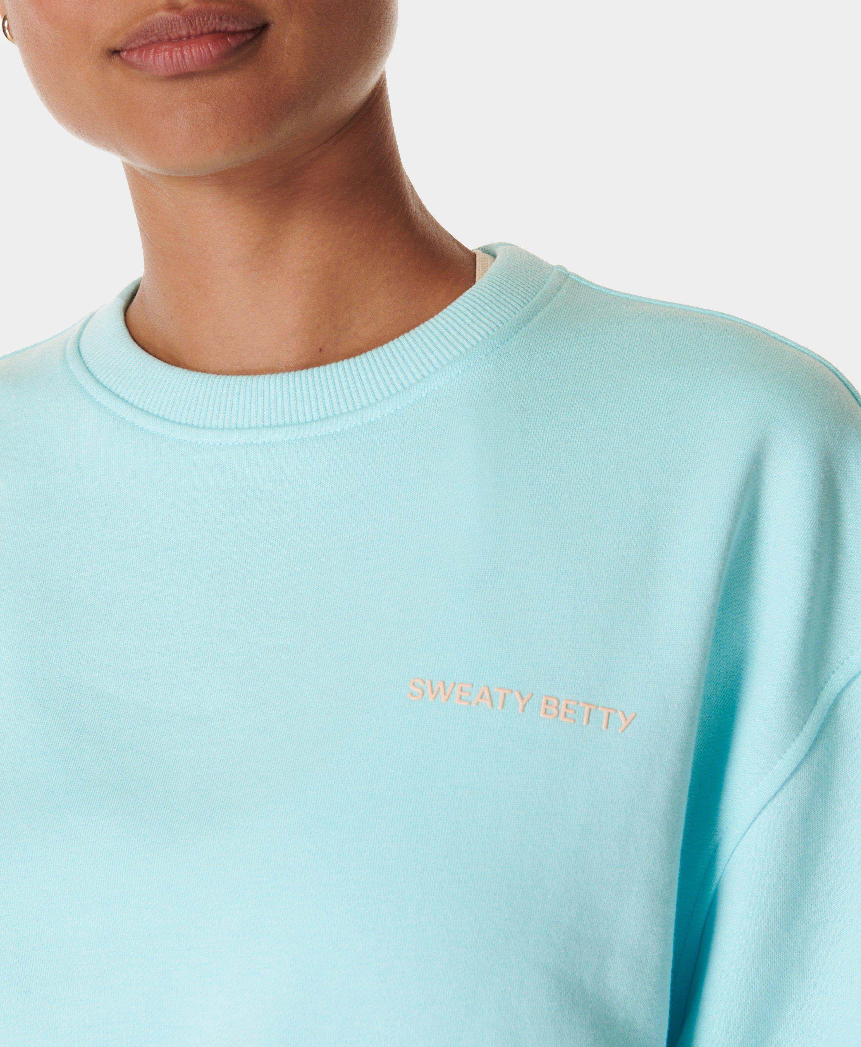 Teal crew neck sweatshirt on sale