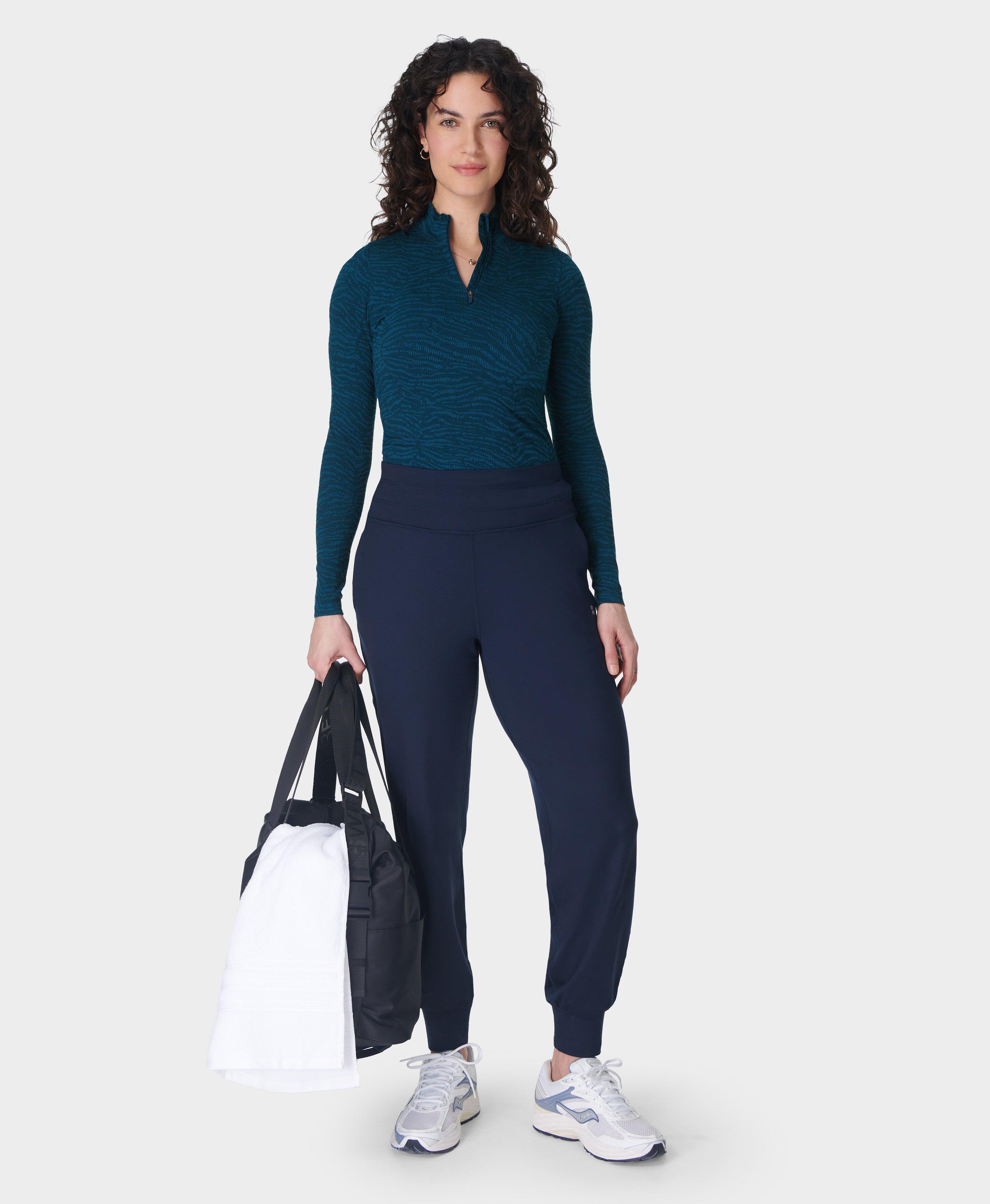 Mindful Flex Half Zip Long Sleeve Top - Blue Tundra Tiger