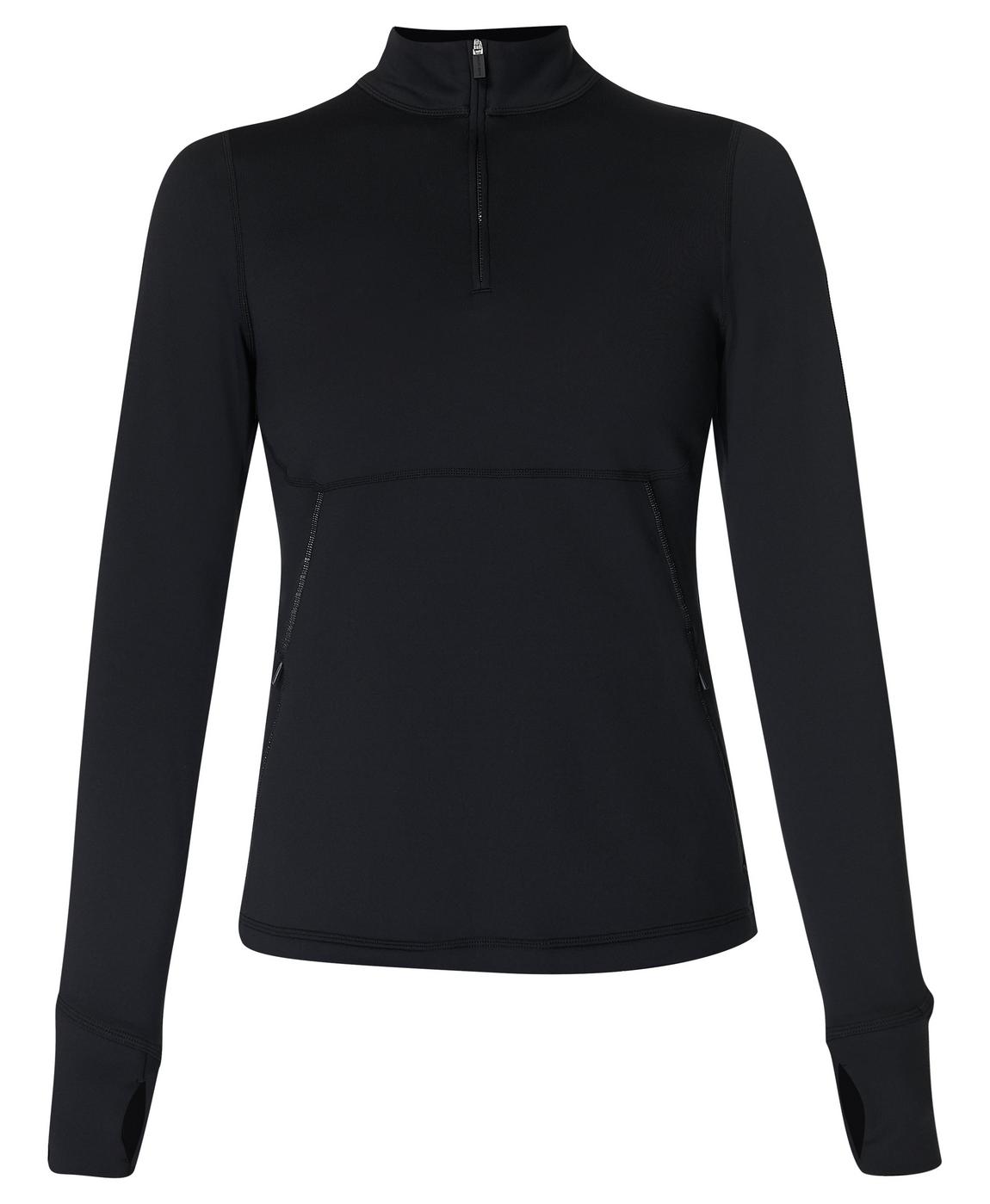 Therma Boost Running Half Zip - Black | Women's Sweaters + Therma Boost Running Half Zip - Black | Women's Sweaters +