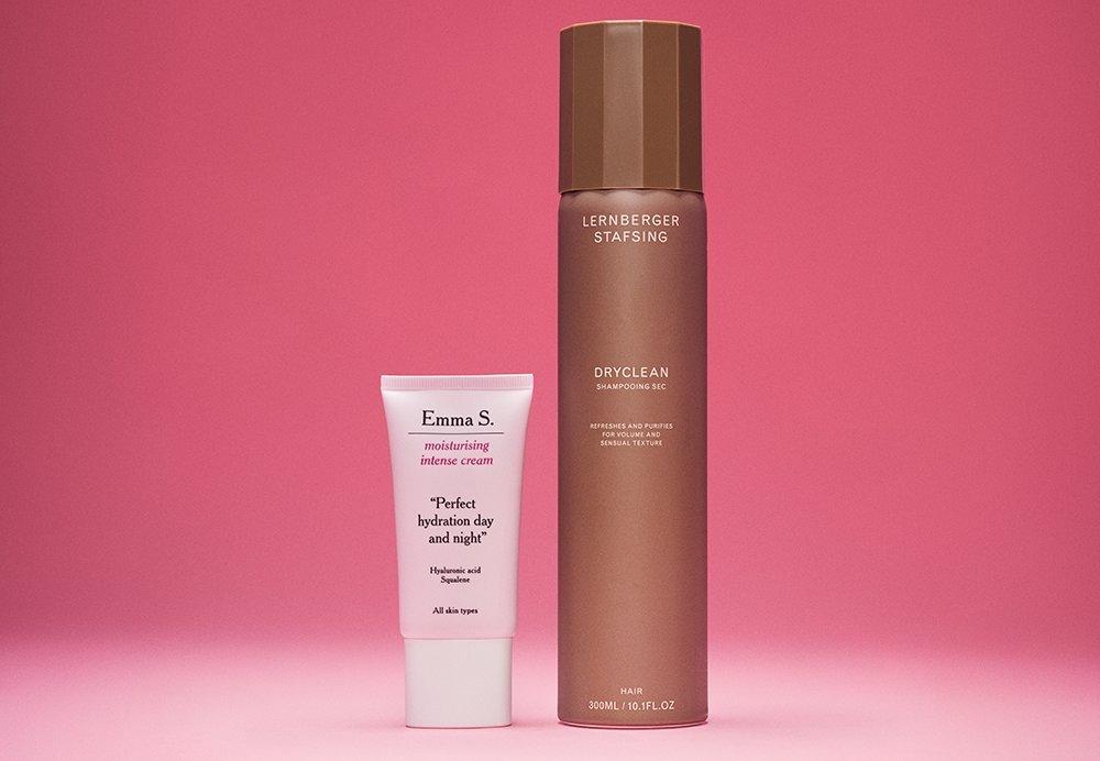 Emma S Hydrating Intense Cream och Lernberger Stafsing Dryclean Spray.