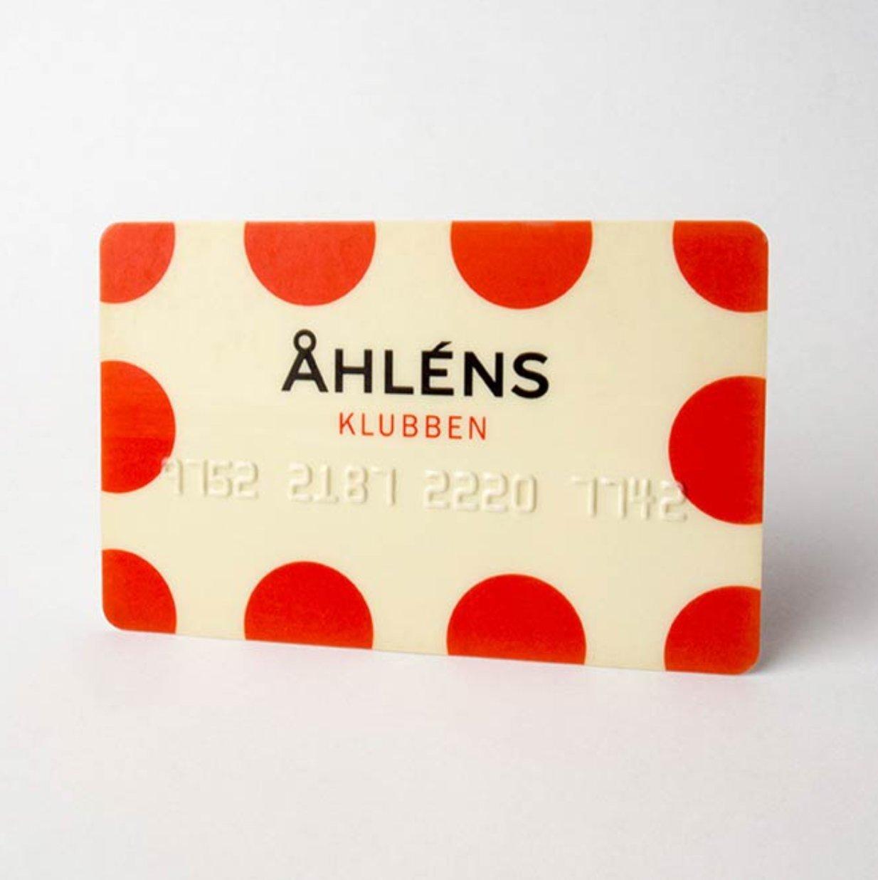 Åhlénsklubbens första medlemskort.