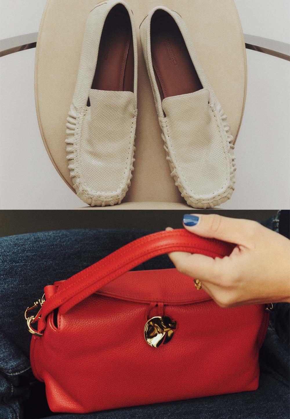 Väskor och skor för dam.