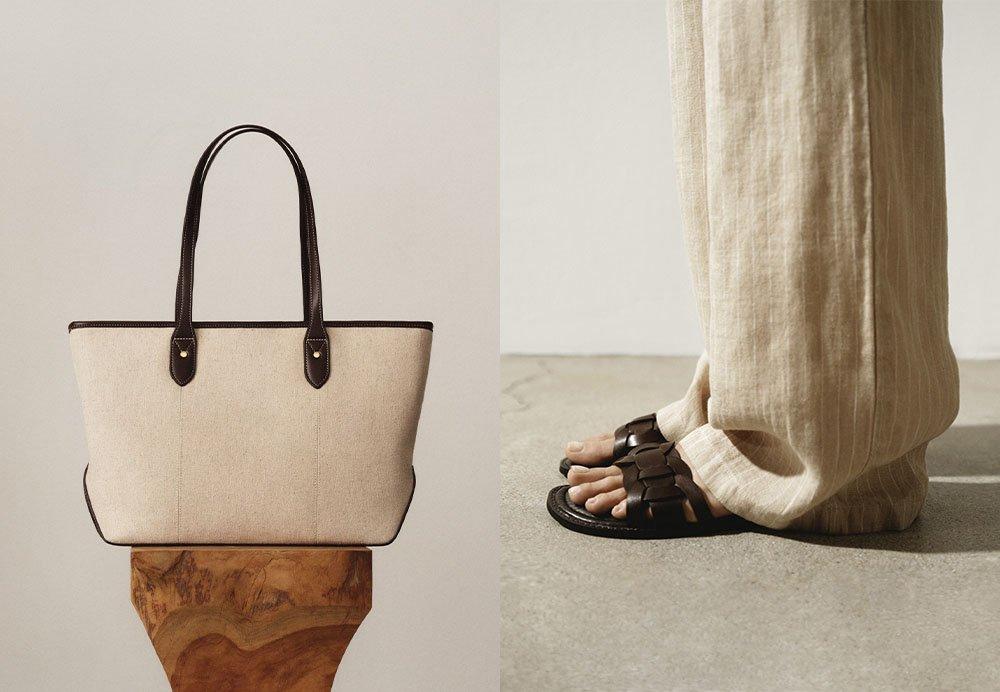 Väskor och skor för dam.