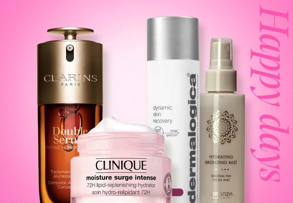 Ansiktsvård och brun utan sol-produkter.