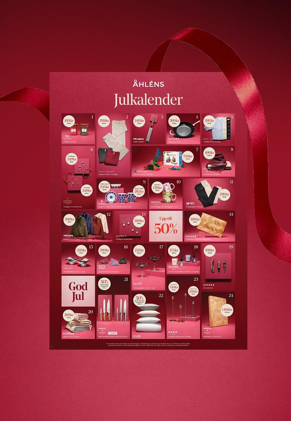 Åhléns julkalender för hem och mode.