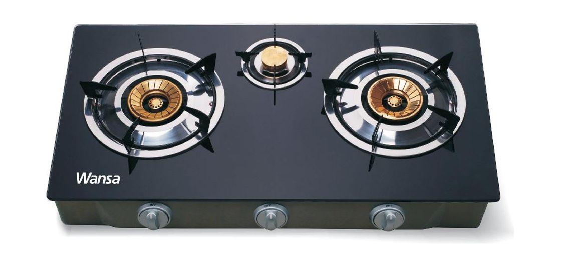 Wansa 3Burner Portable Gas Stove (TE1001) Stainless Steel Price in