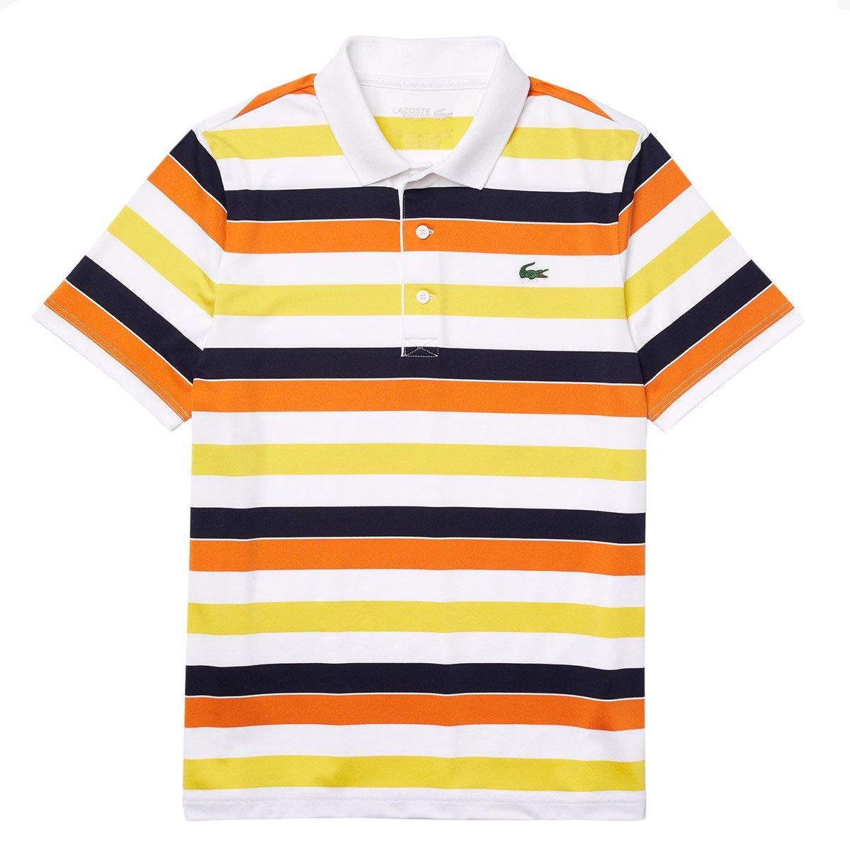 Lacoste Men's SPORT Breathable Striped Stretch Golf Polo Shirt