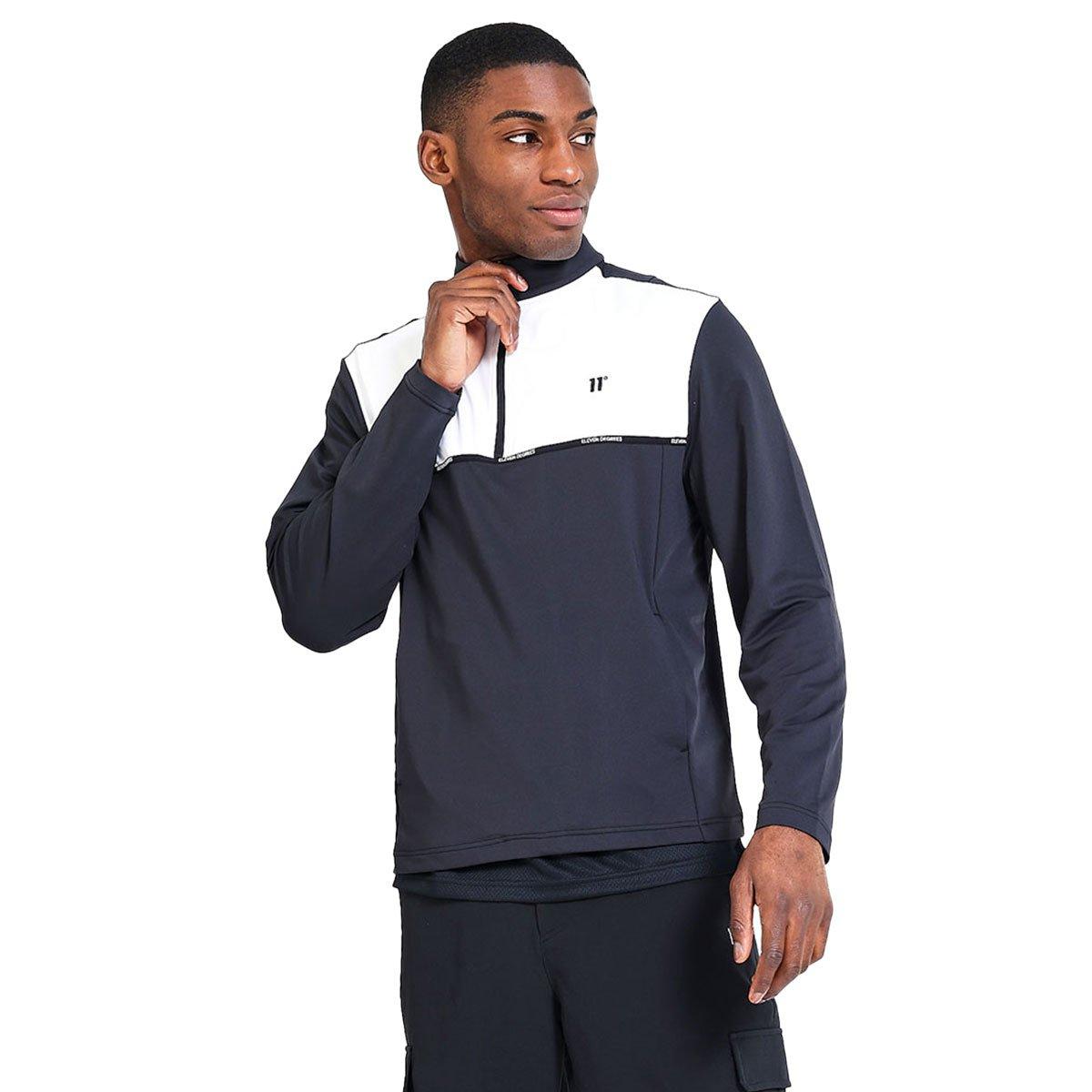 11 Degrees Men's Colour Block Quarter Zip Golf Midlayer