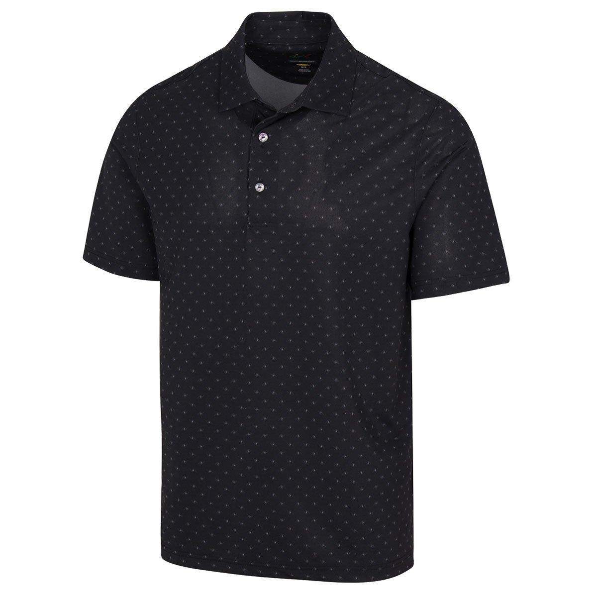 Greg Norman Men's Freedom Micro Pique Spinner Print Golf Polo Shirt
