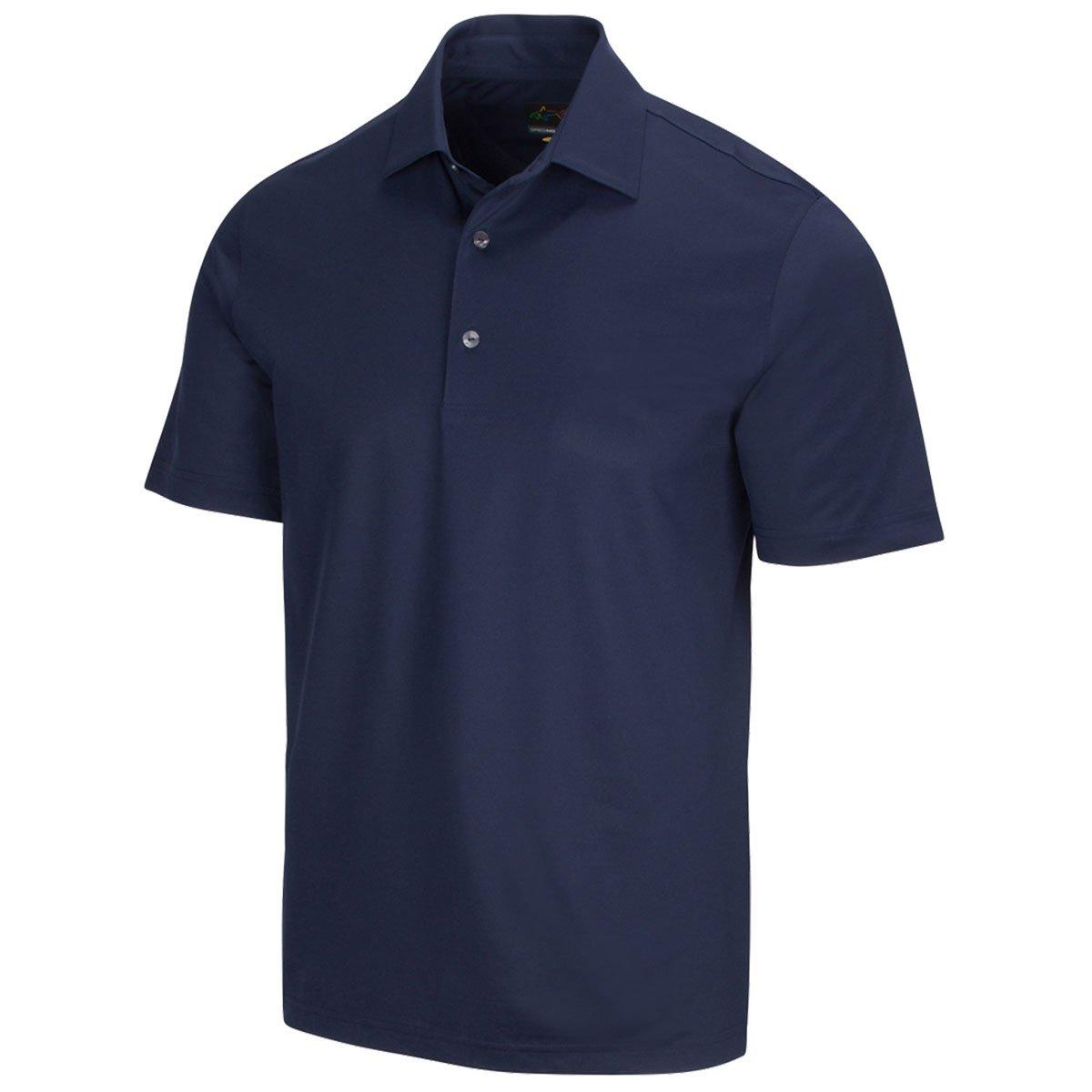 Greg Norman Men's Neck Logo Stretch Golf Polo Shirt