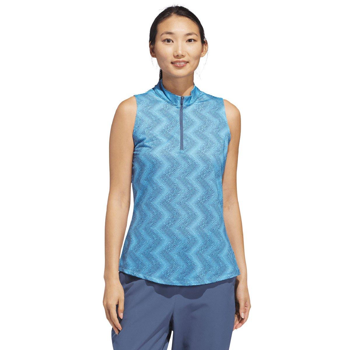 adidas Ladies Ultimate365 Ottoman Print Sleeveless Golf Polo Shirt
