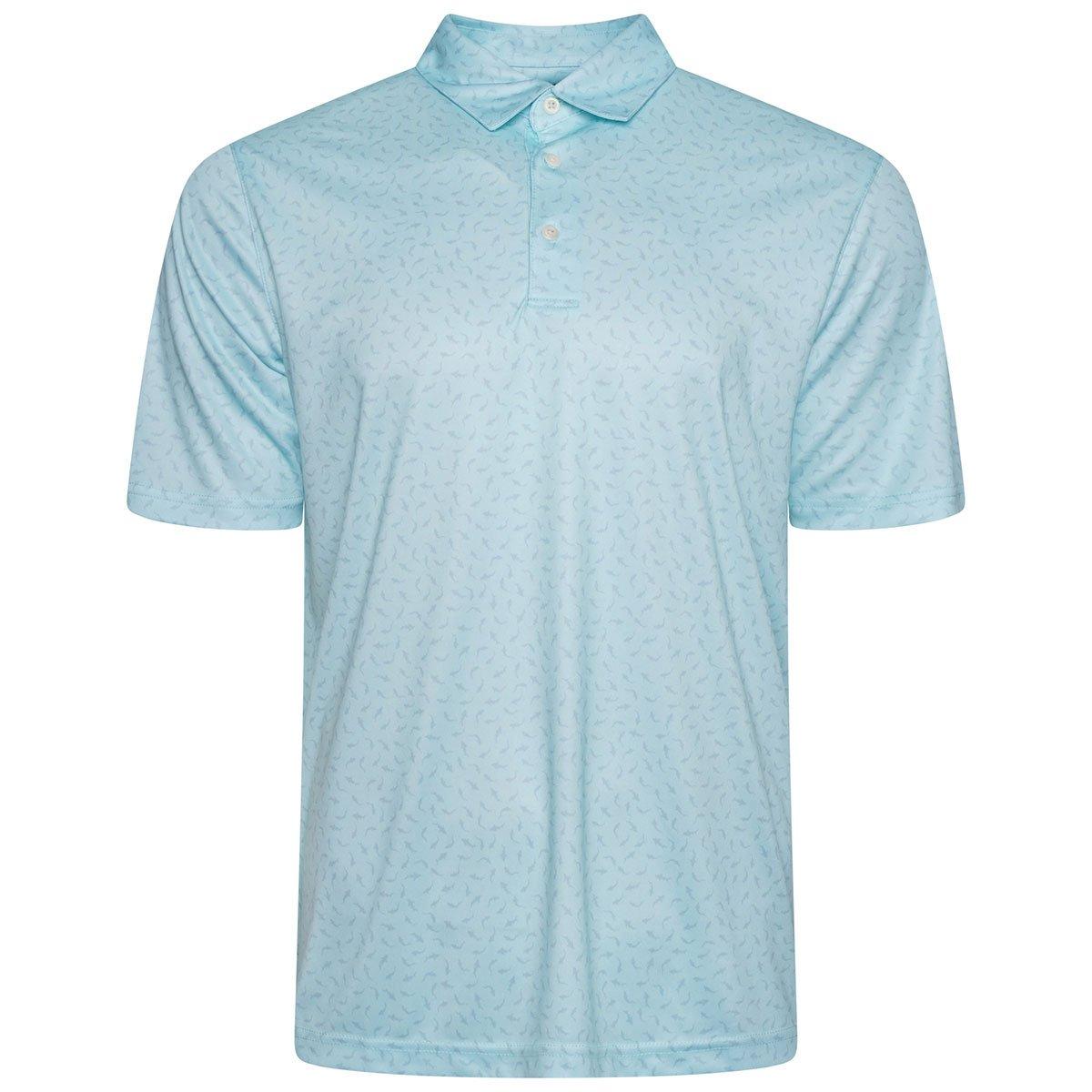 Greg Norman Men's Mini Shark Print Golf Polo Shirt
