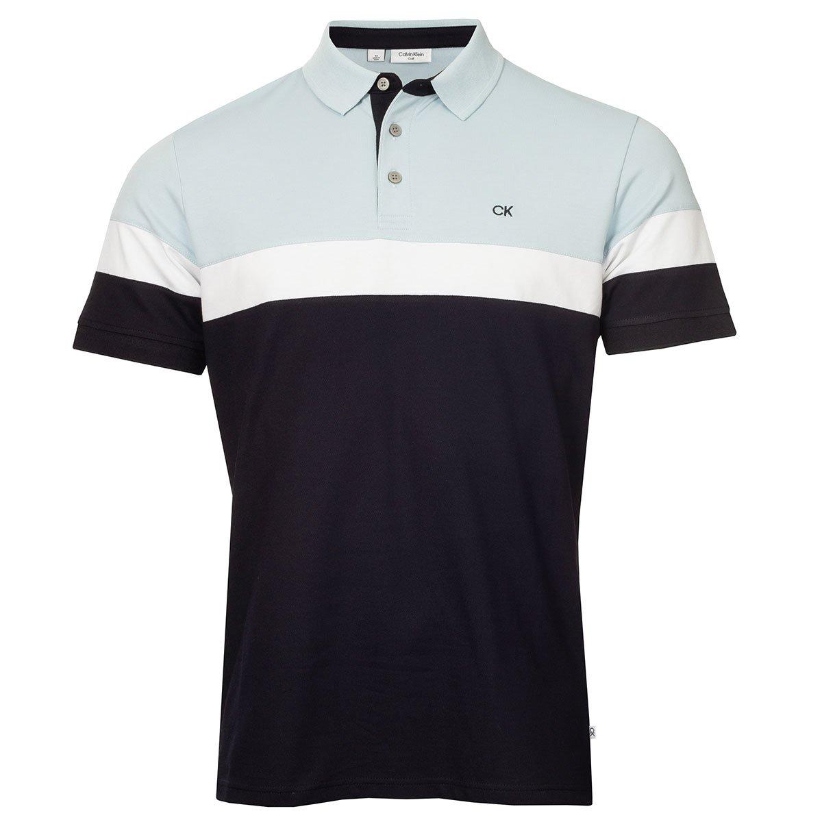 Calvin Klein Men's Chest Stripe Block Golf Polo Shirt