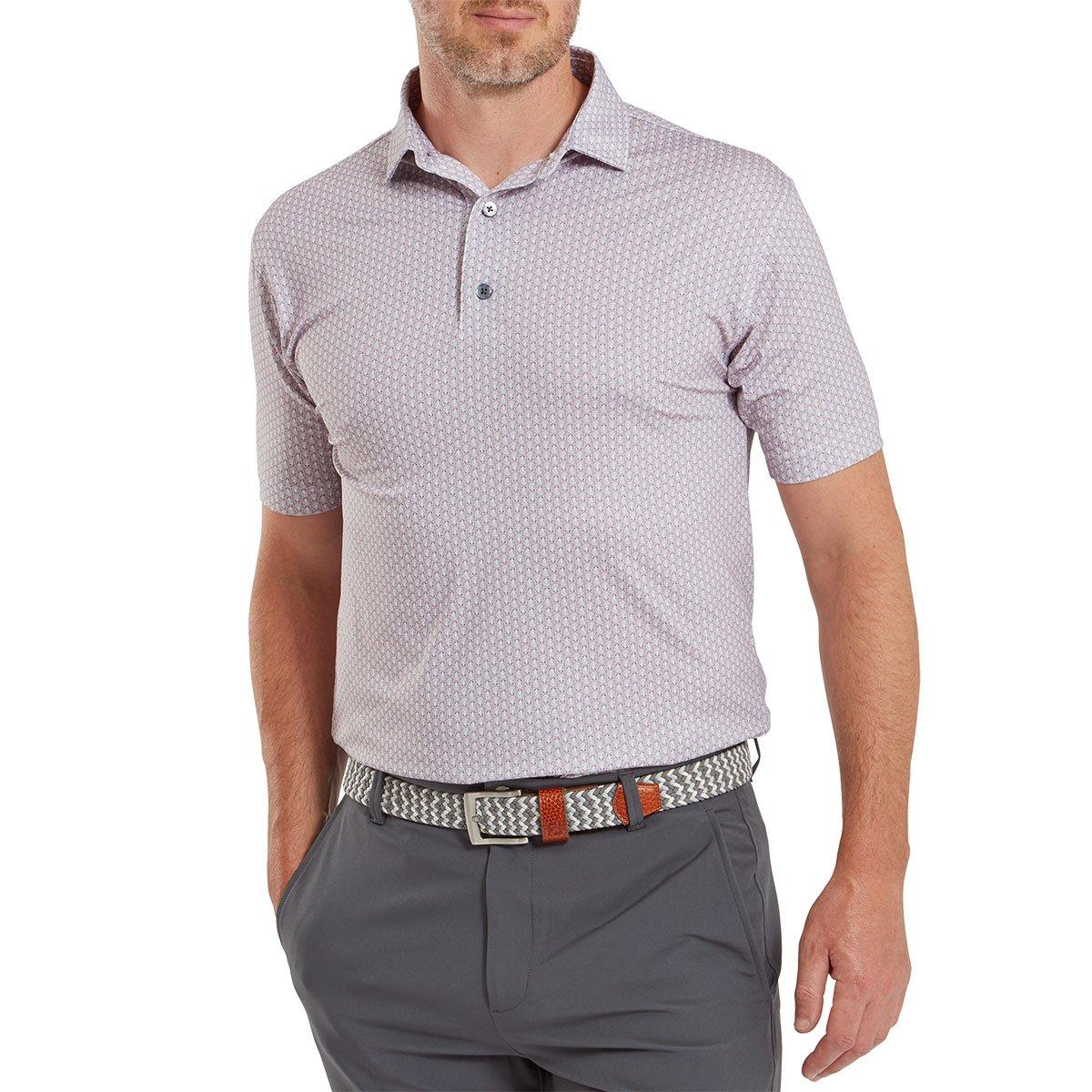 FootJoy Men's Scallop Shell Foulard Lisle Golf Polo Shirt