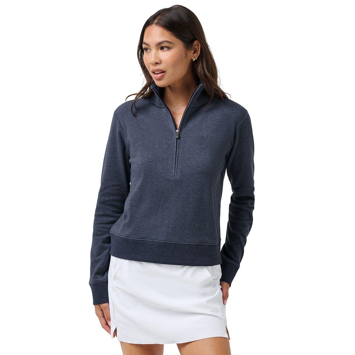 TravisMathew Ladies Cloud Fleece Half Zip Mid Layer