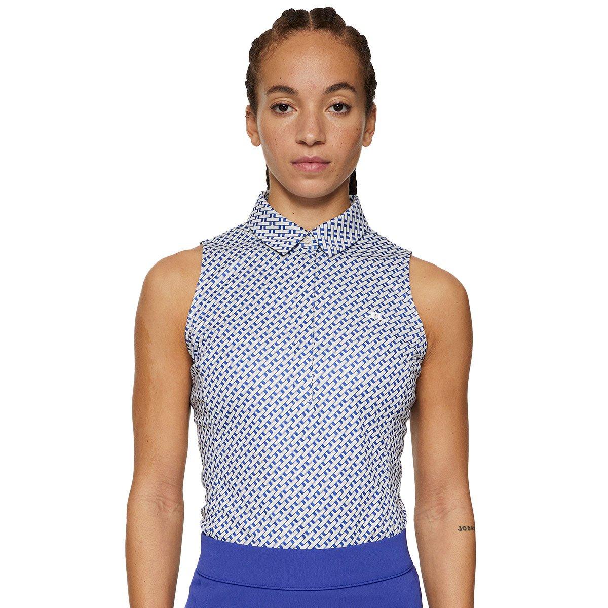 J Lindeberg Ladies J Lindeberg Dena Print Sleeveless Polo Shirt