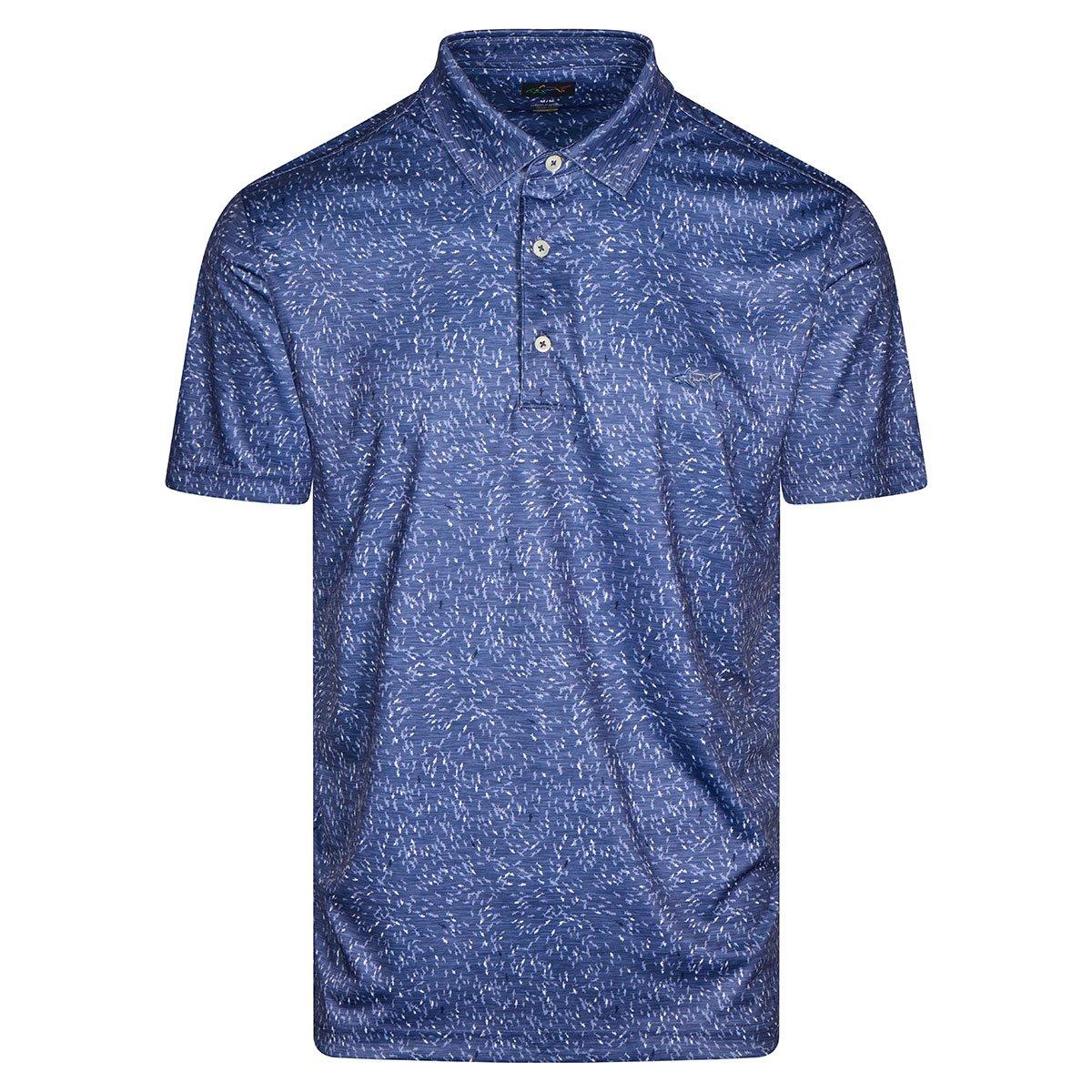 Greg Norman Men's Shark Frenzy Print Golf Polo Shirt