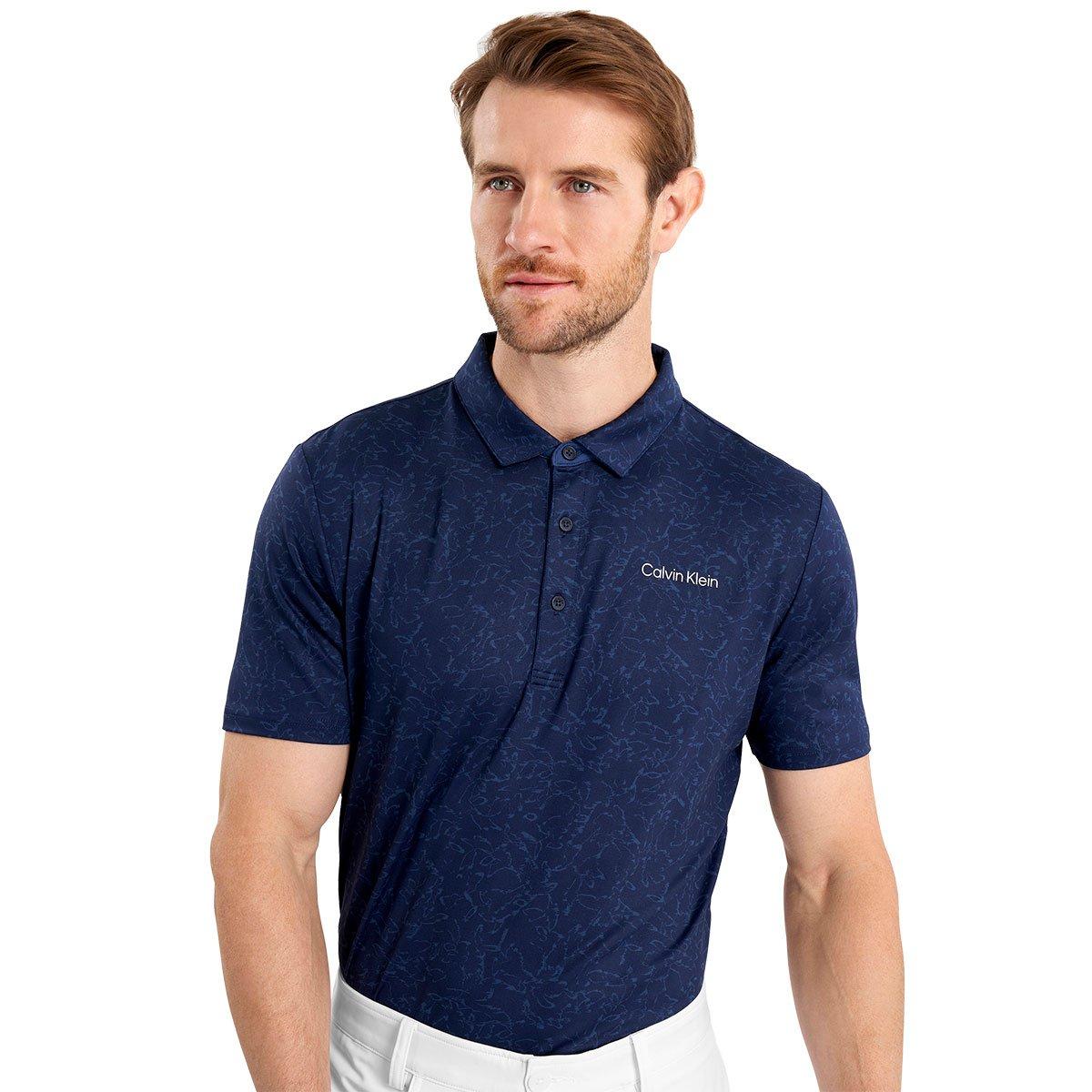 Calvin Klein Mens Abstract Watercolour Golf Polo Shirt American Golf