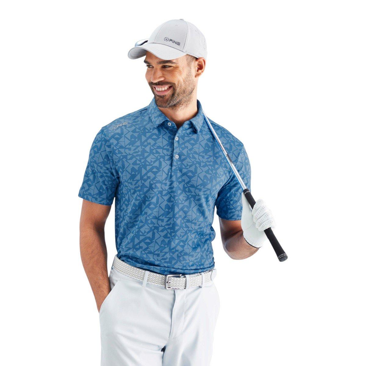 PING Men's Geo Camo Jacquard Golf Polo Shirt