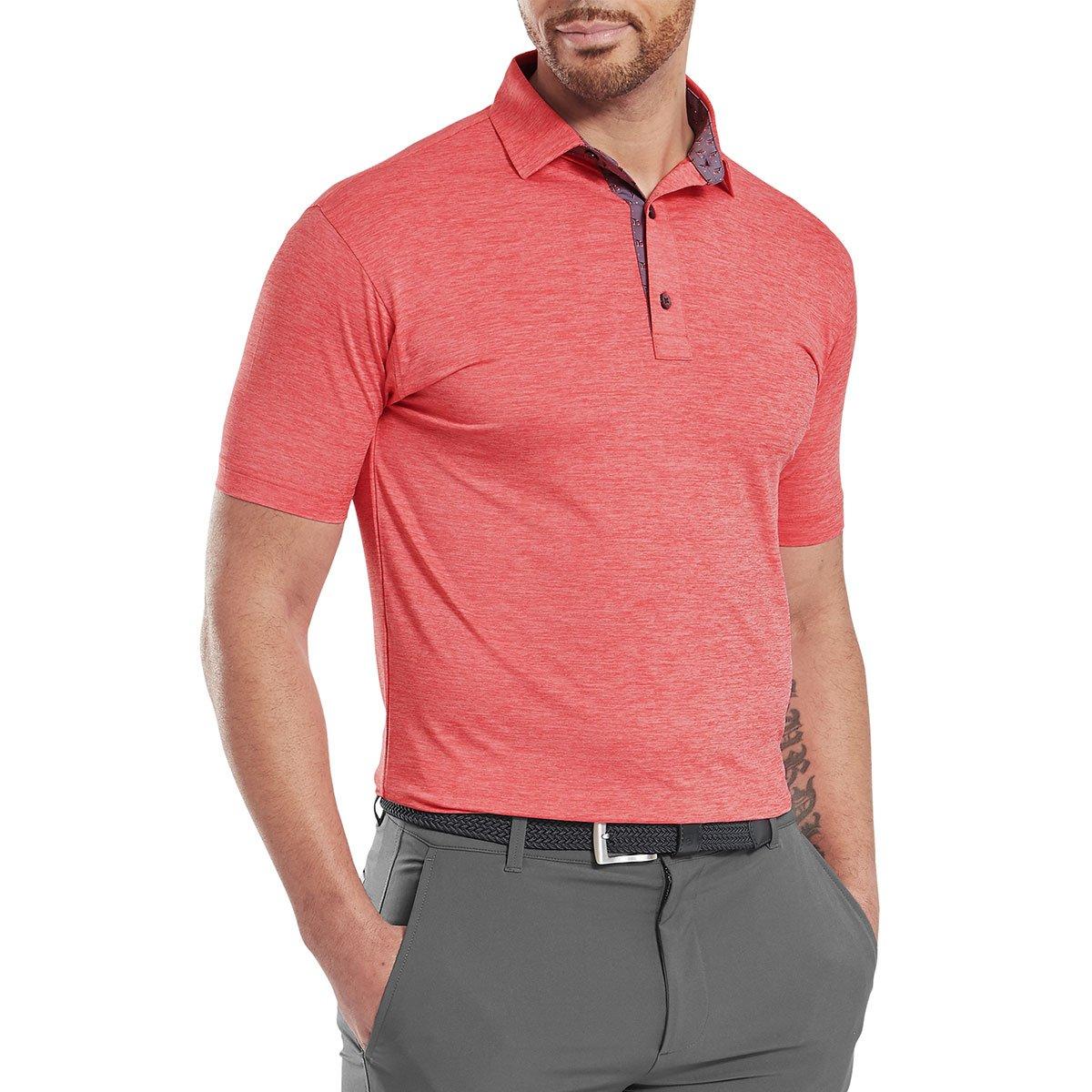 FootJoy Men's Heather Lisle Trim Golf Polo Shirt