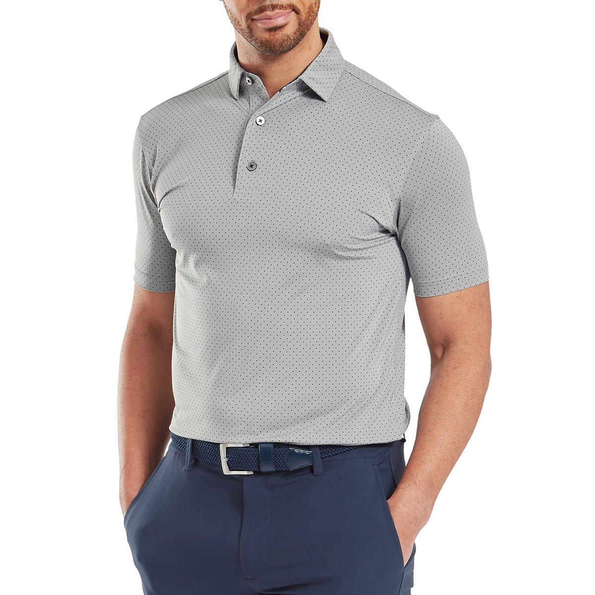 FootJoy Men's Dot Print Lisle Golf Polo Shirt