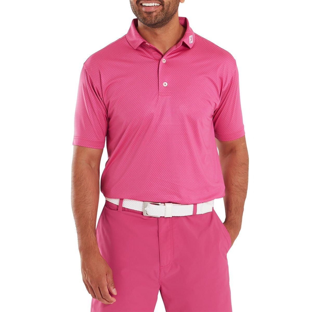 FootJoy Men's Abacus Print Lisle Golf Polo Shirt