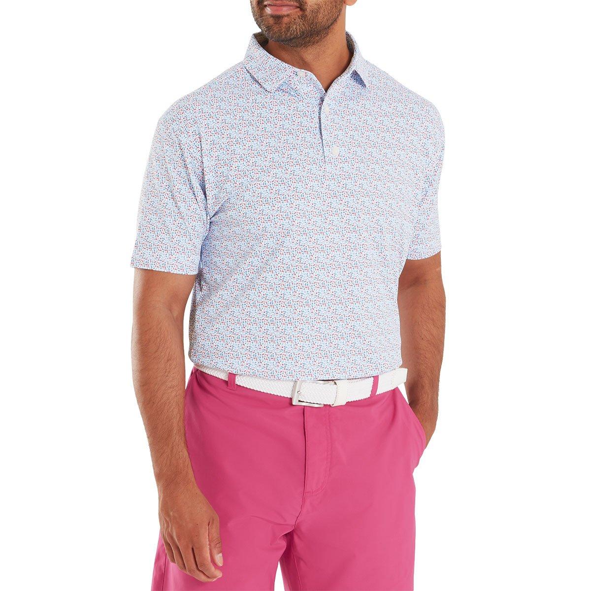 FootJoy Men's Gamer Print Pique Golf Polo Shirt 