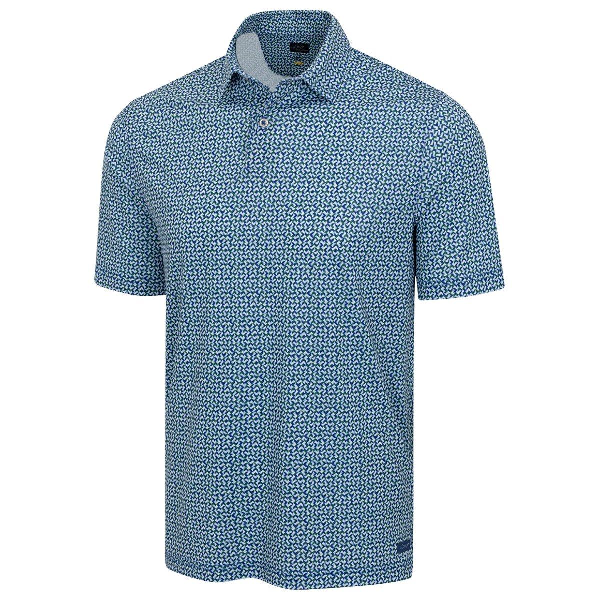 Greg Norman Mens Great White Mosaic Ultra-stretch Golf Polo Shirt