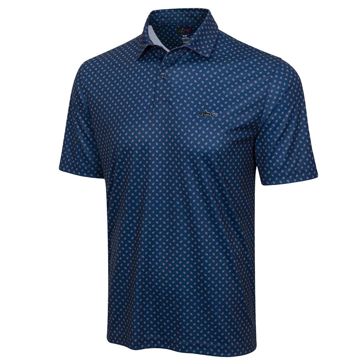 Greg Norman Men's Cube Geo Print Golf Polo Shirt