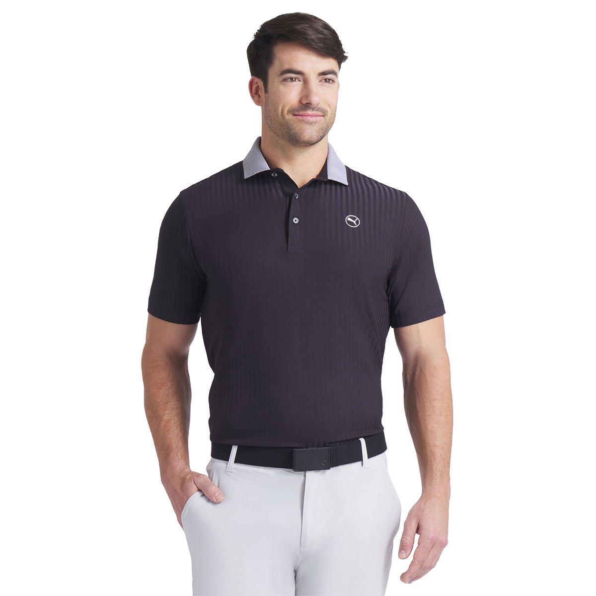 PUMA Men's MATTR Stripe Jacquard Golf Polo Shirt
