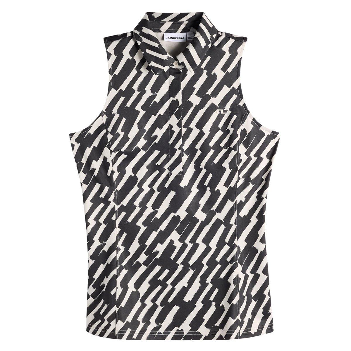 J Lindeberg Ladies J Lindeberg Dena Print Sleeveless Polo Shirt