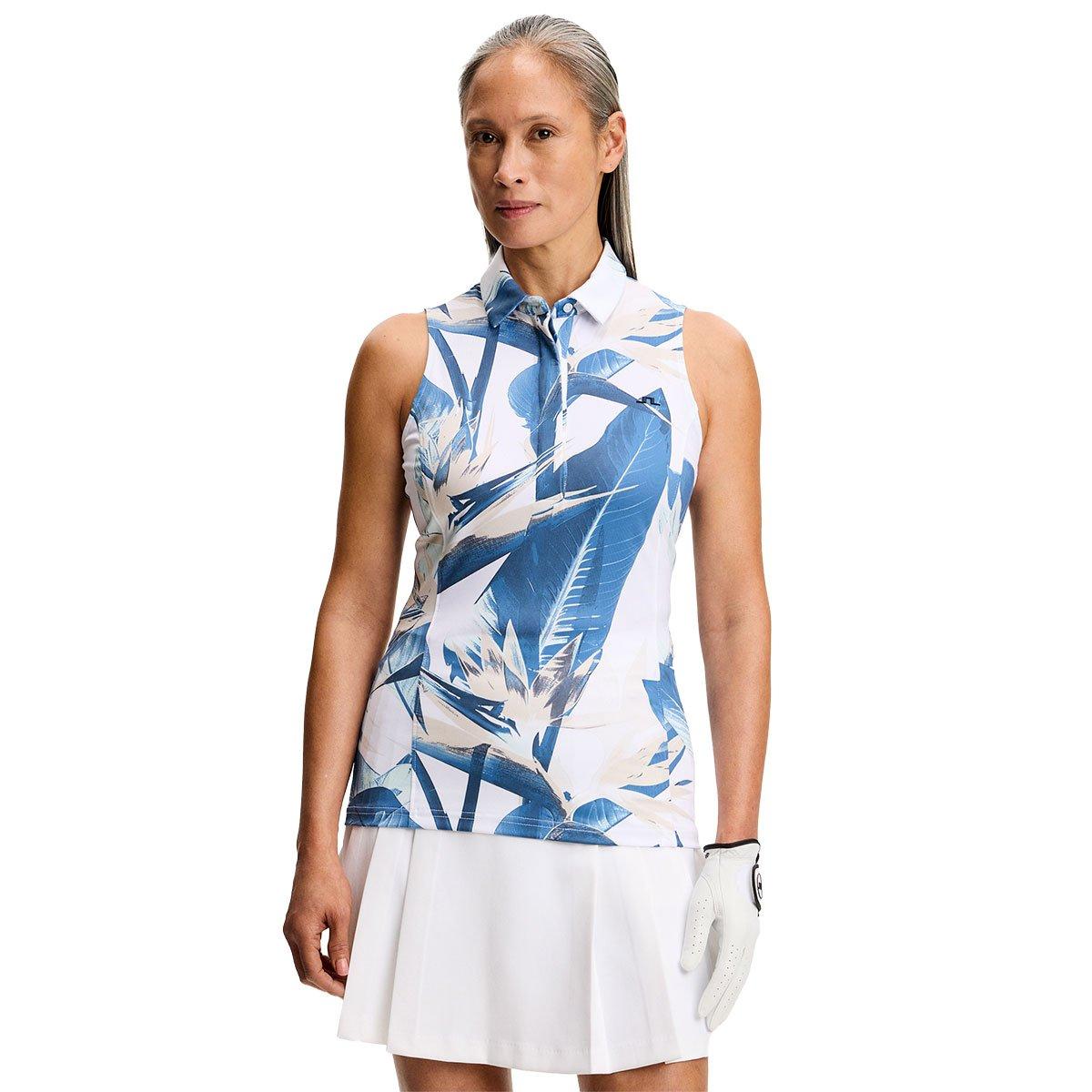J.Lindeberg J.Lindeberg Ladies J.Lindeberg Dena Print Sleeveless Polo Shirt