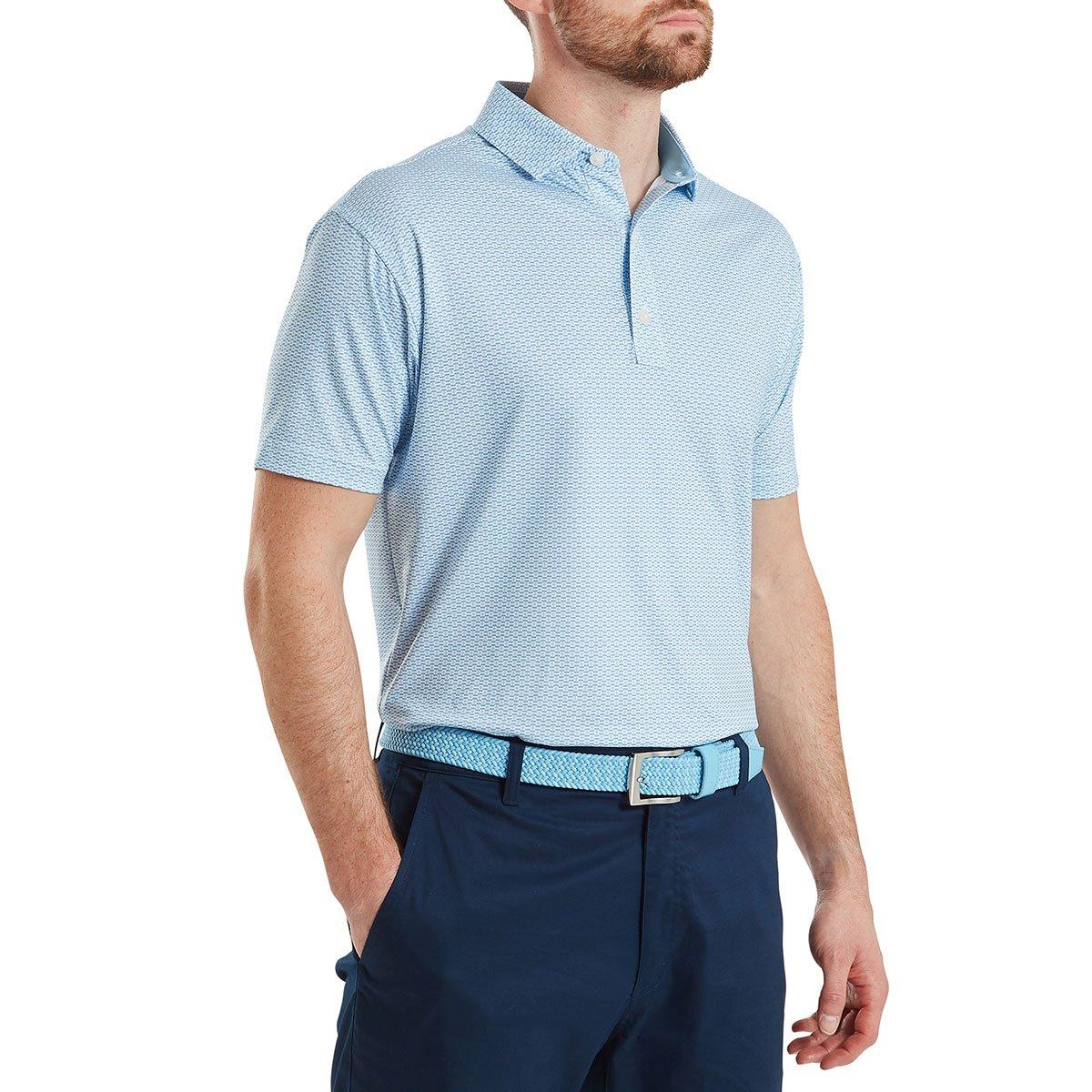 FootJoy Men's Nautical Flag Print Lisle Golf Polo Shirt 