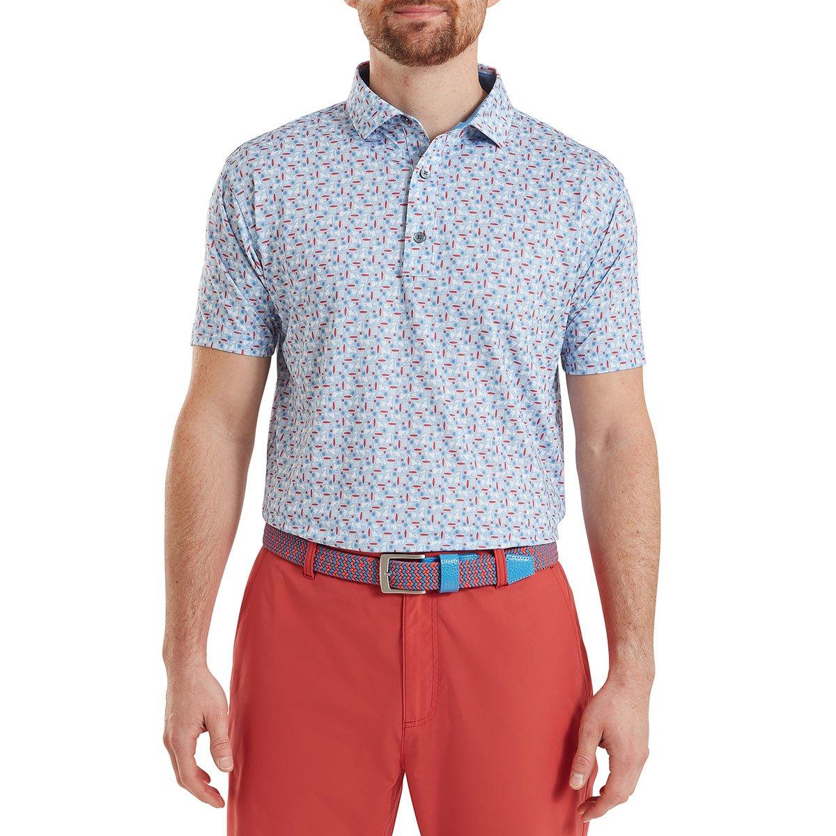 FootJoy Men's Surfs Up Print Lisle Golf Polo Shirt